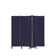 Wallmount Room Divider - 7' 4"H x 9' 2"L - 5 Panel, Navy, Fabric