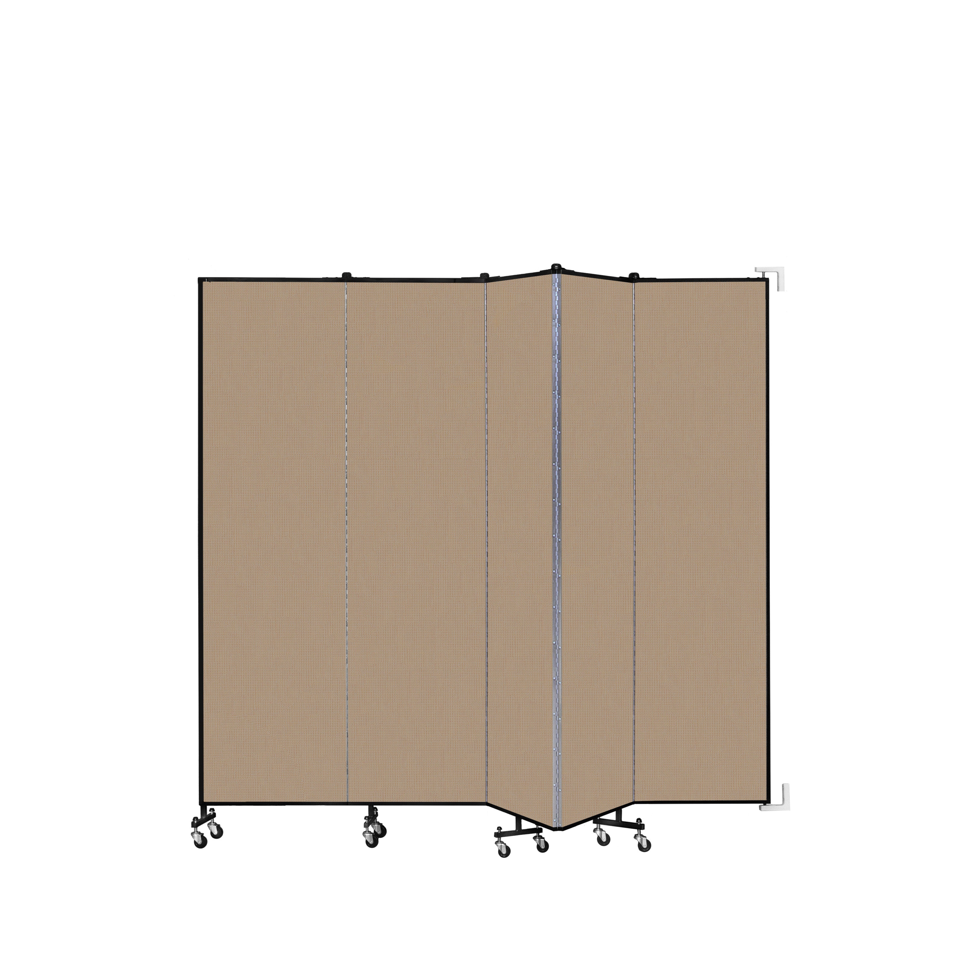 Wallmount Room Divider - 7' 4"H x 9' 2"L - 5 Panel, Desert, Fabric