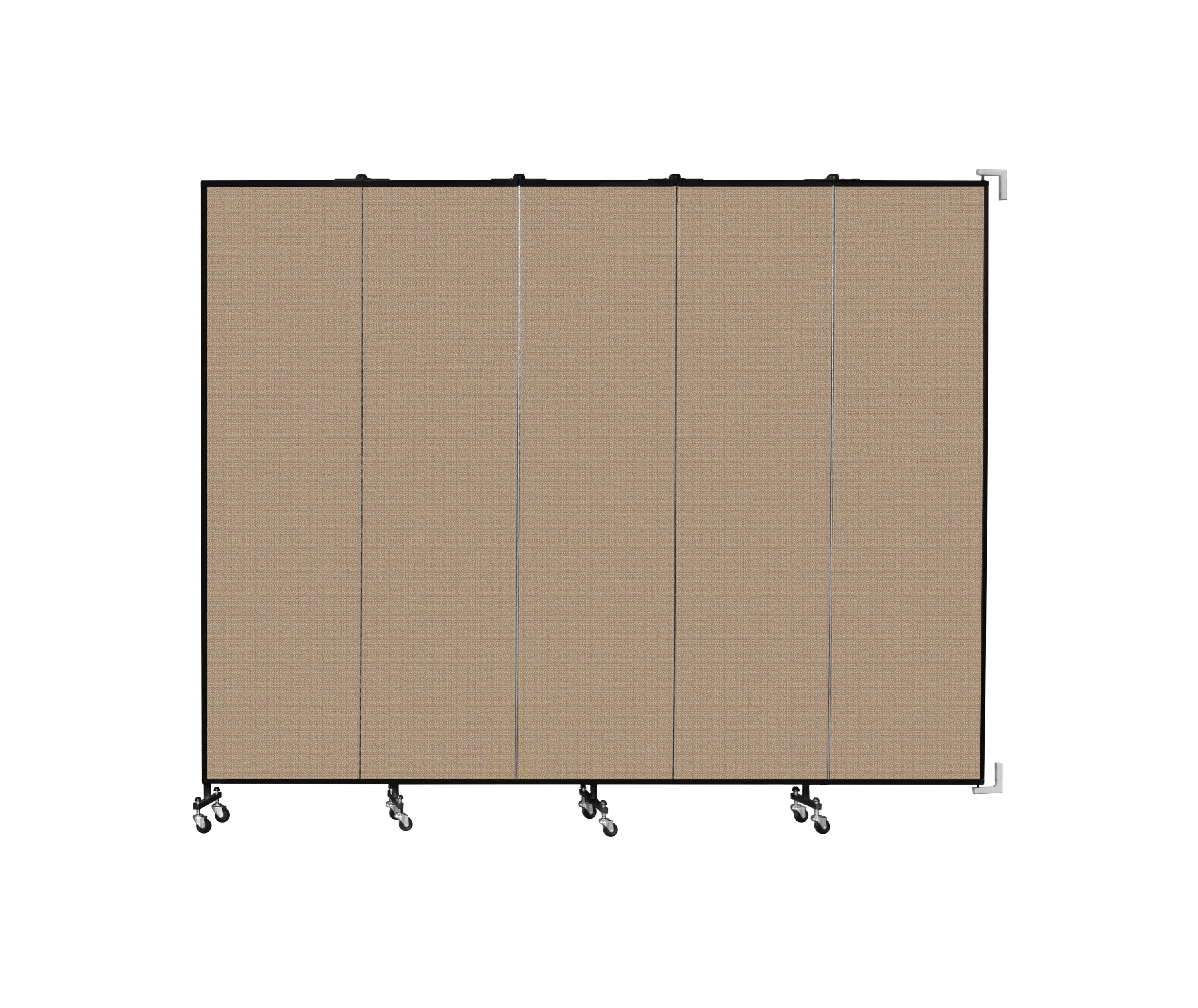 Wallmount Room Divider - 7' 4"H x 9' 2"L - 5 Panel, Desert, Fabric