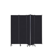 Wallmount Room Divider - 7' 4"H x 9' 2"L - 5 Panel, Black, Fabric