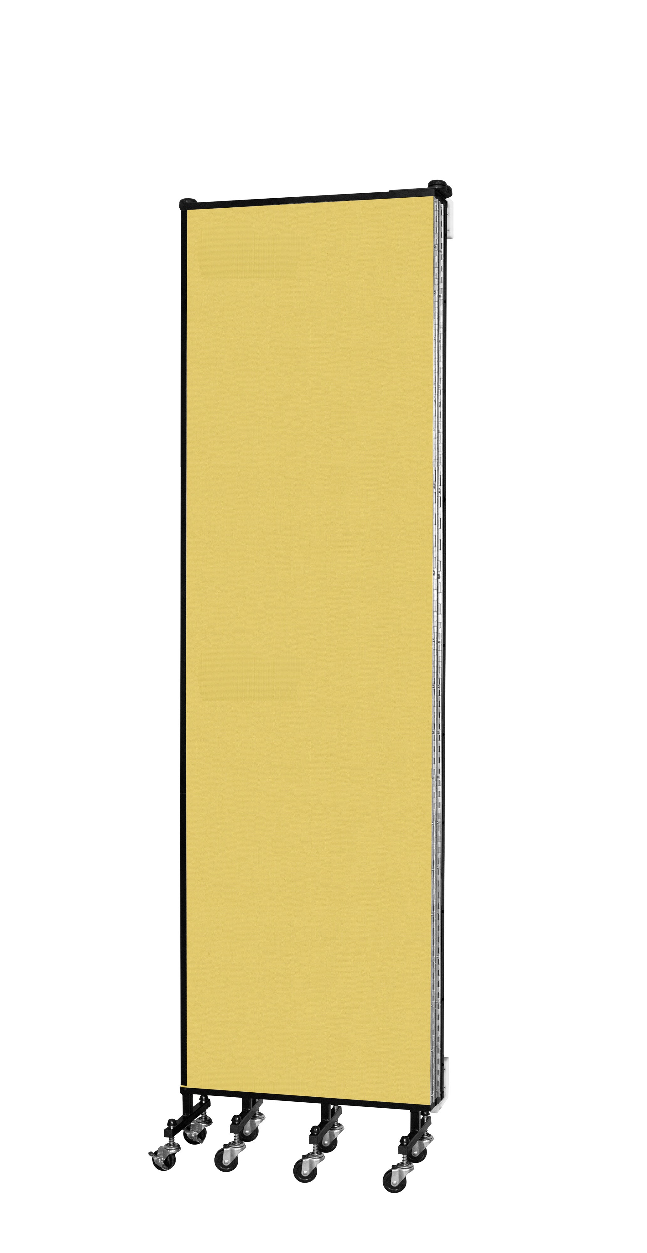 Wallmount Room Divider - 7' 4"H x 9' 2"L - 5 Panel, Primary Yellow, Fabric