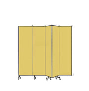 Wallmount Room Divider - 7' 4"H x 9' 2"L - 5 Panel, Primary Yellow, Fabric