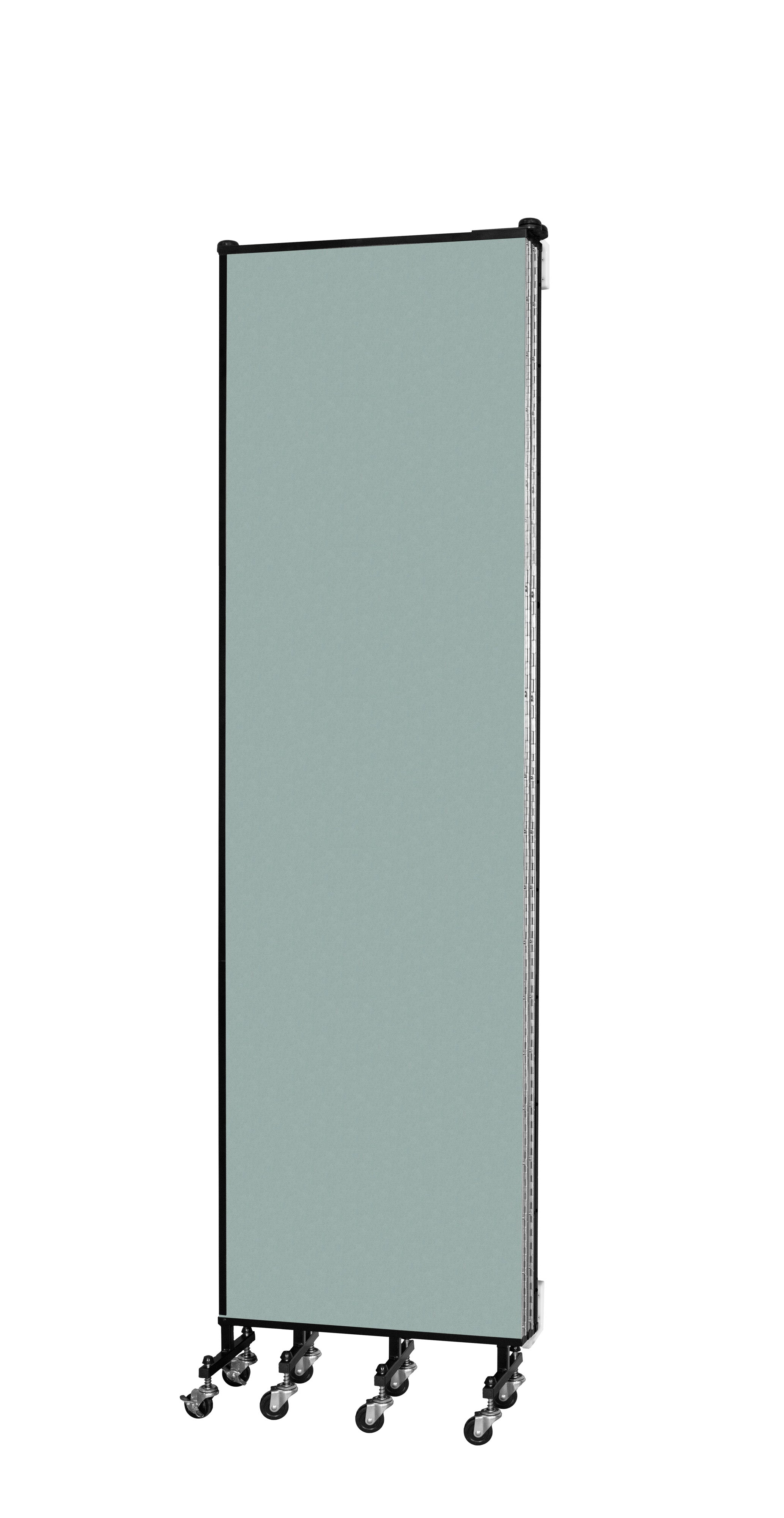 Wallmount Room Divider - 7' 4"H x 9' 2"L - 5 Panel, Sea Green, Fabric
