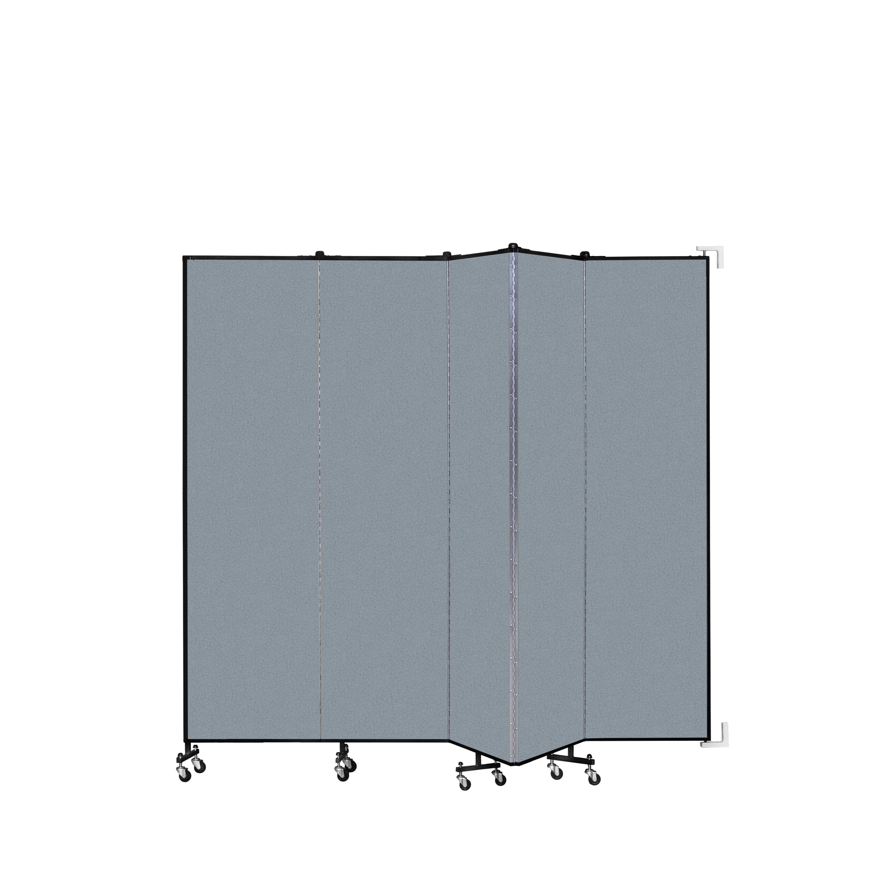 Wallmount Room Divider - 7' 4"H x 9' 2"L - 5 Panel, Blue Tide, Vinyl