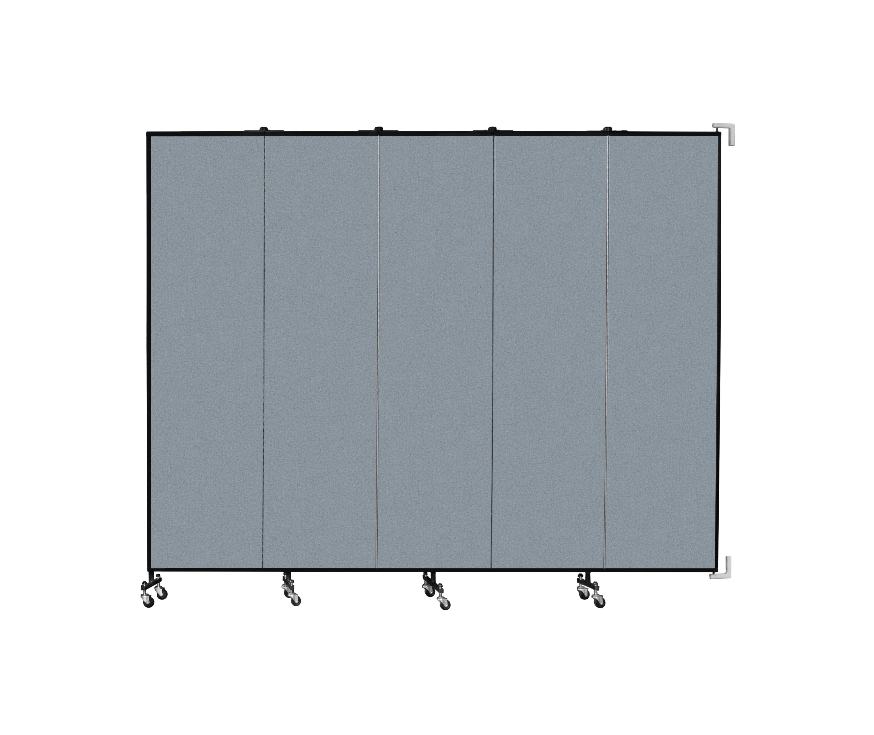 Wallmount Room Divider - 7' 4"H x 9' 2"L - 5 Panel, Blue Tide, Vinyl