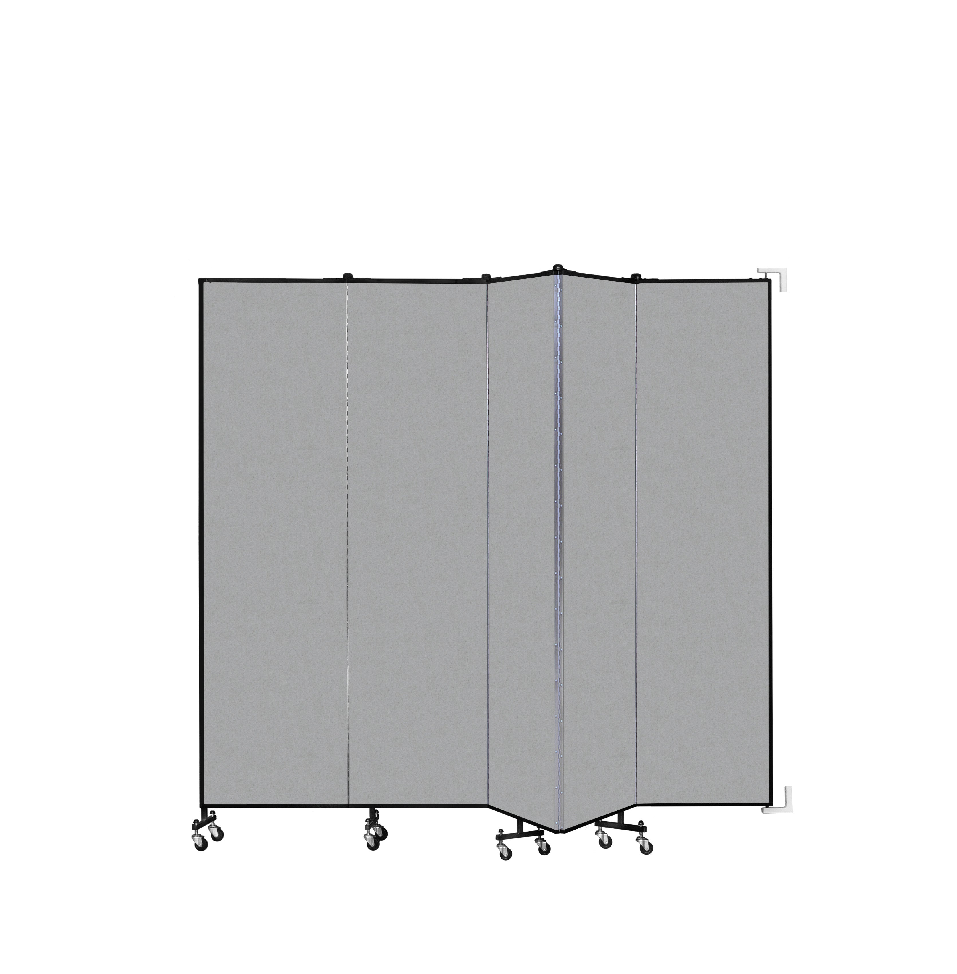 Wallmount Room Divider - 7' 4"H x 9' 2"L - 5 Panel, Granite, Vinyl