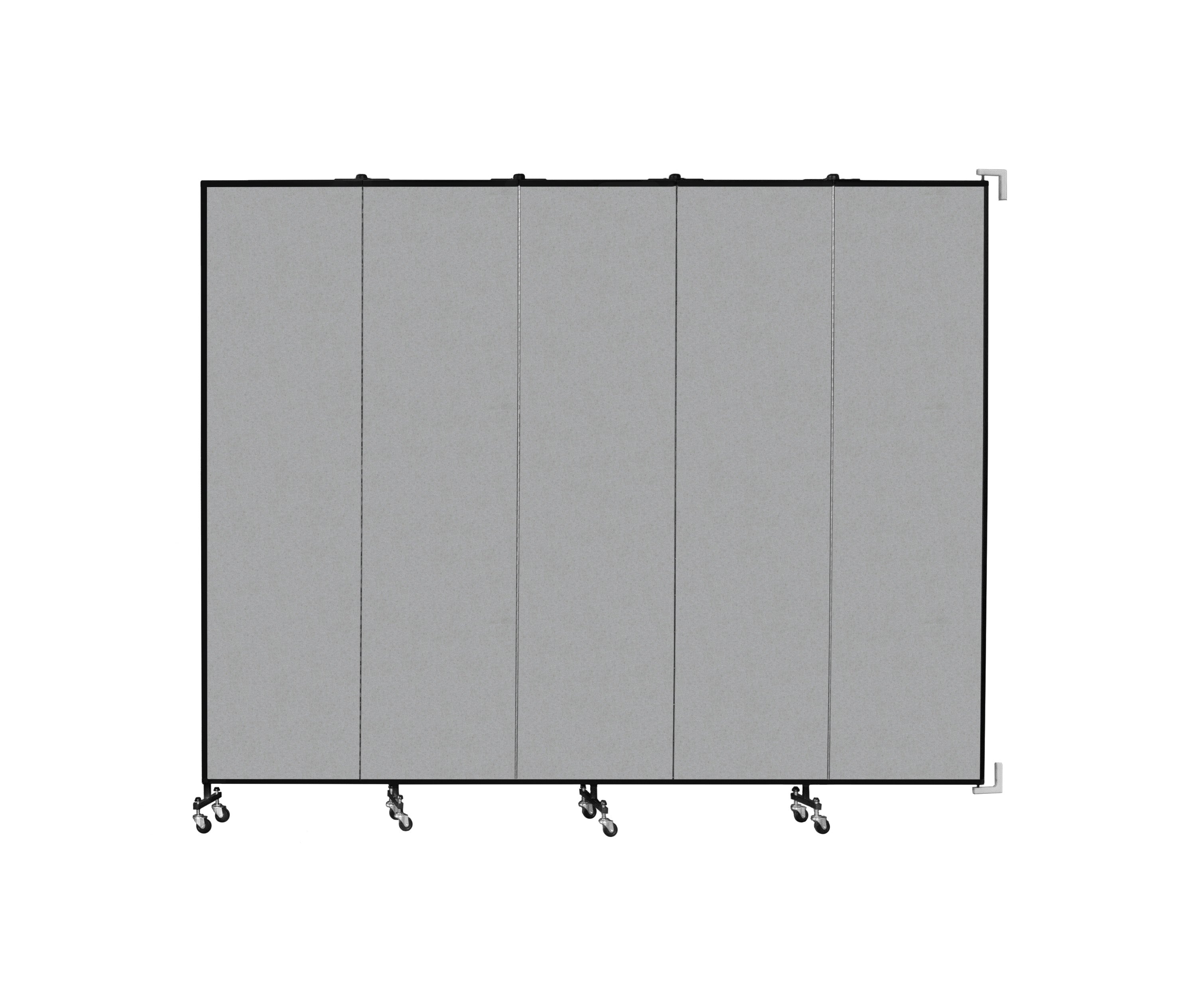 Wallmount Room Divider - 7' 4"H x 9' 2"L - 5 Panel, Granite, Vinyl