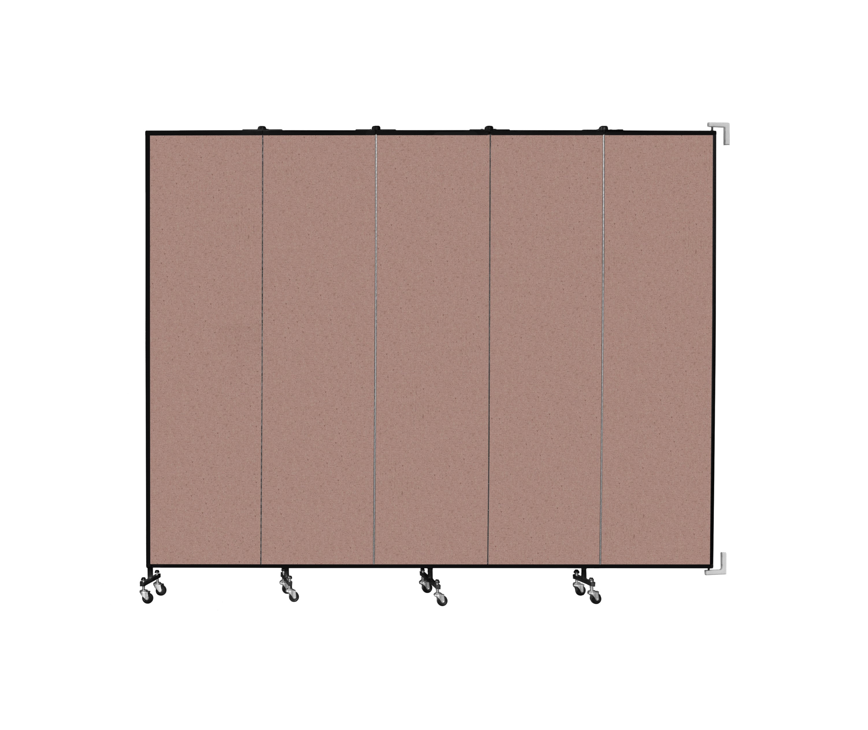 Wallmount Room Divider - 7' 4"H x 9' 2"L - 5 Panel, Rasberry, Vinyl