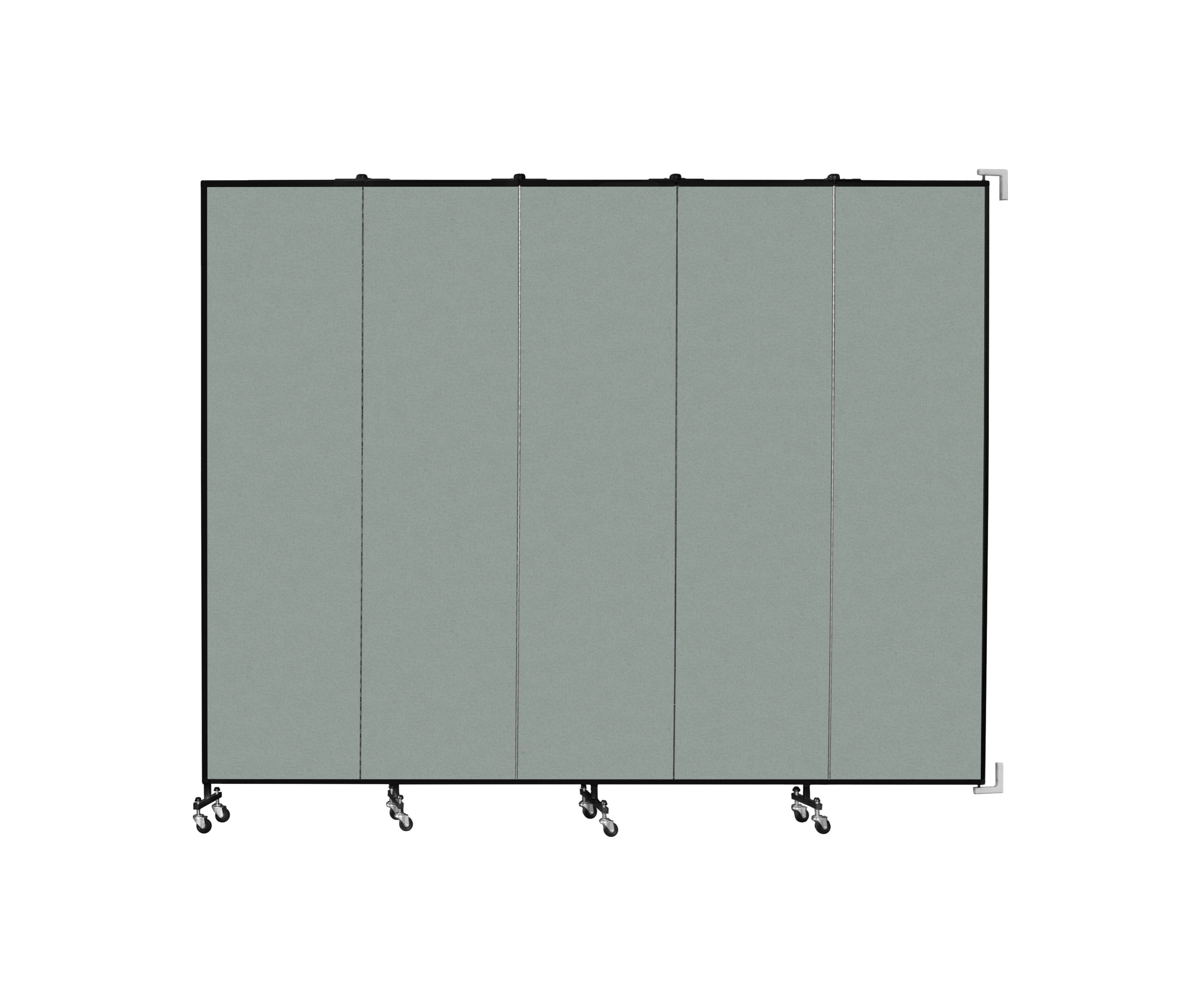 Wallmount Room Divider - 7' 4"H x 9' 2"L - 5 Panel, Mint, Vinyl