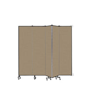 Wallmount Room Divider - 7' 4"H x 9' 2"L - 5 Panel, Sandalwood, Vinyl