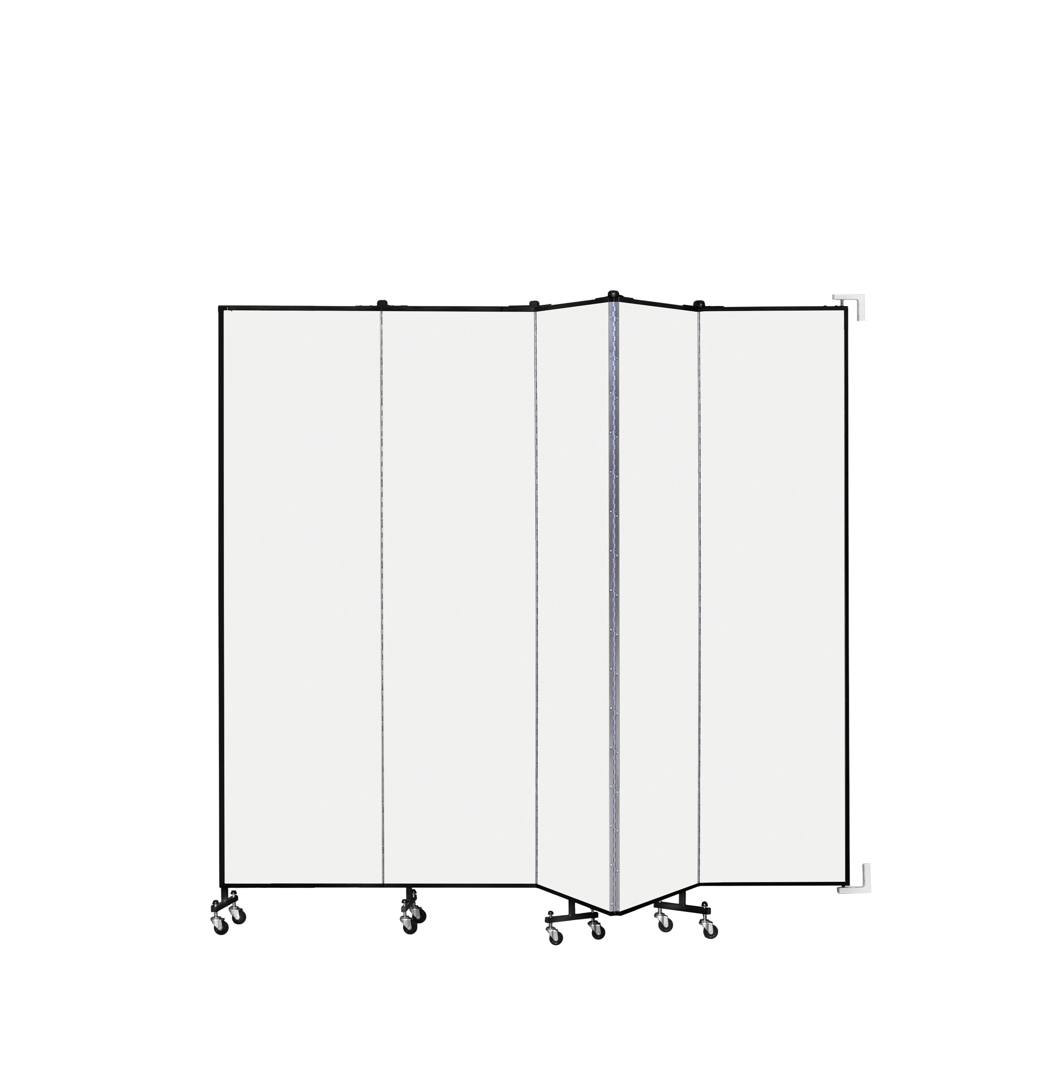 Wallmount Room Divider - 7' 4"H x 9' 2"L - 5 Panel, Ice, Vinyl