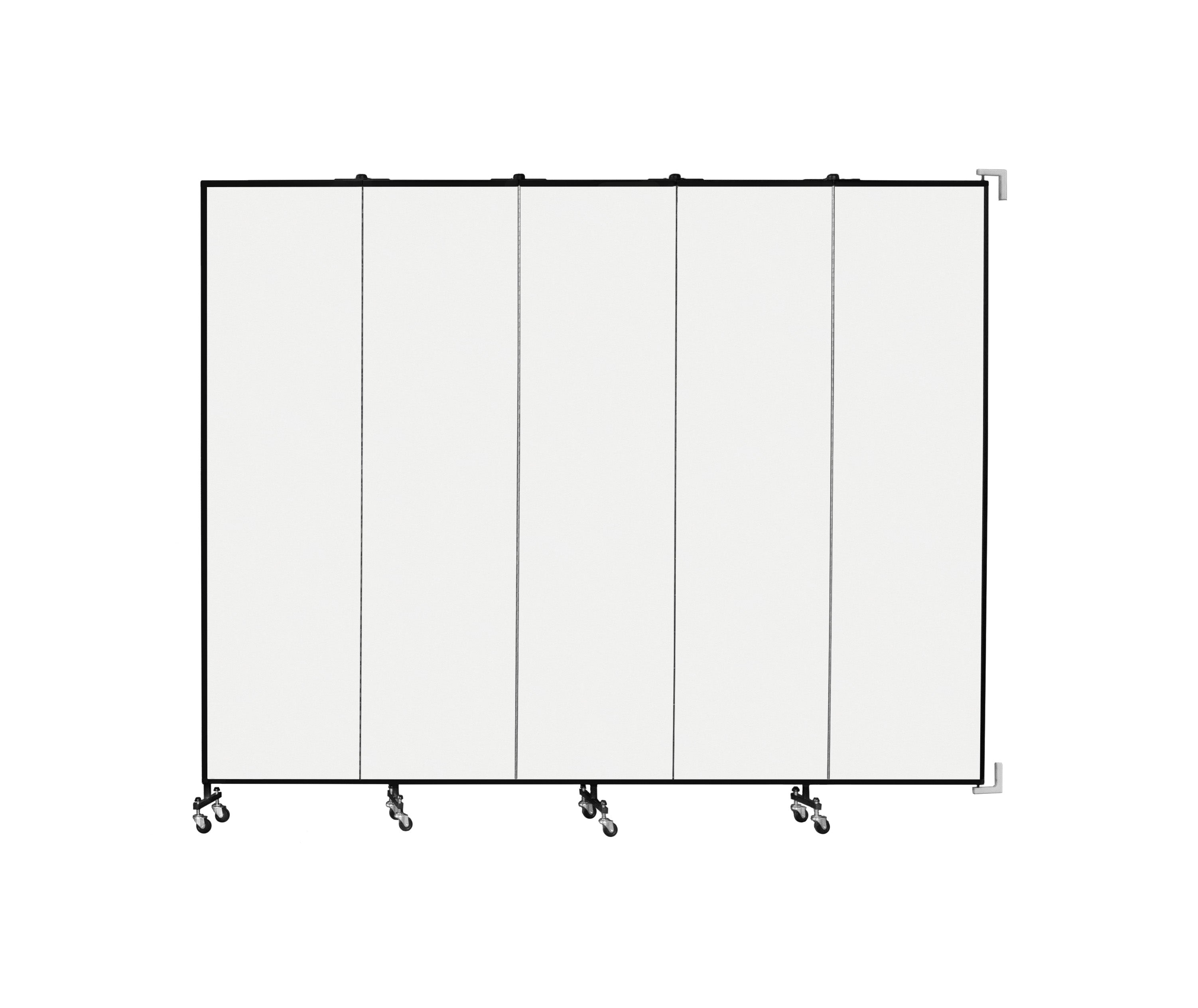 Wallmount Room Divider - 7' 4"H x 9' 2"L - 5 Panel, Ice, Vinyl