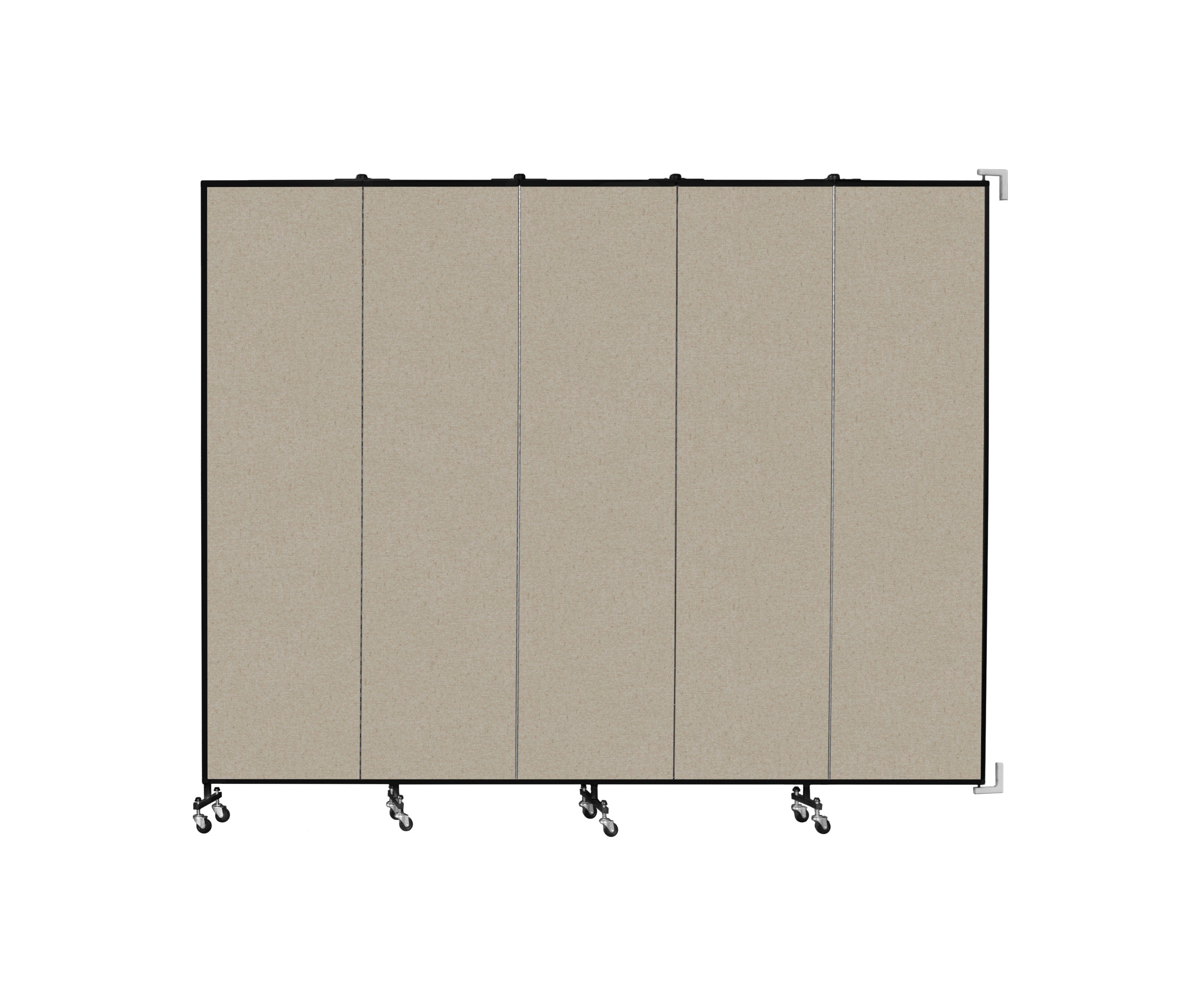 Wallmount Room Divider - 7' 4"H x 9' 2"L - 5 Panel, Hazelnut, Vinyl