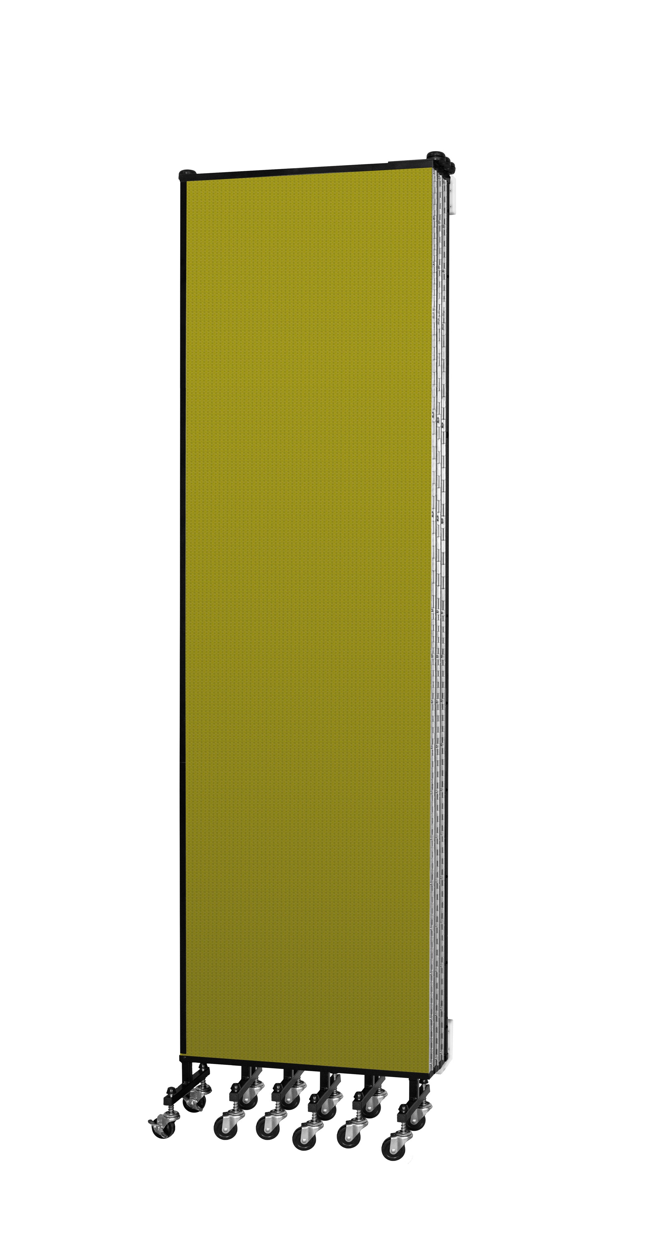 Wallmount Room Divider - 7' 4"H x 12' 10"L - 7 Panel, Apple Green, Fabric