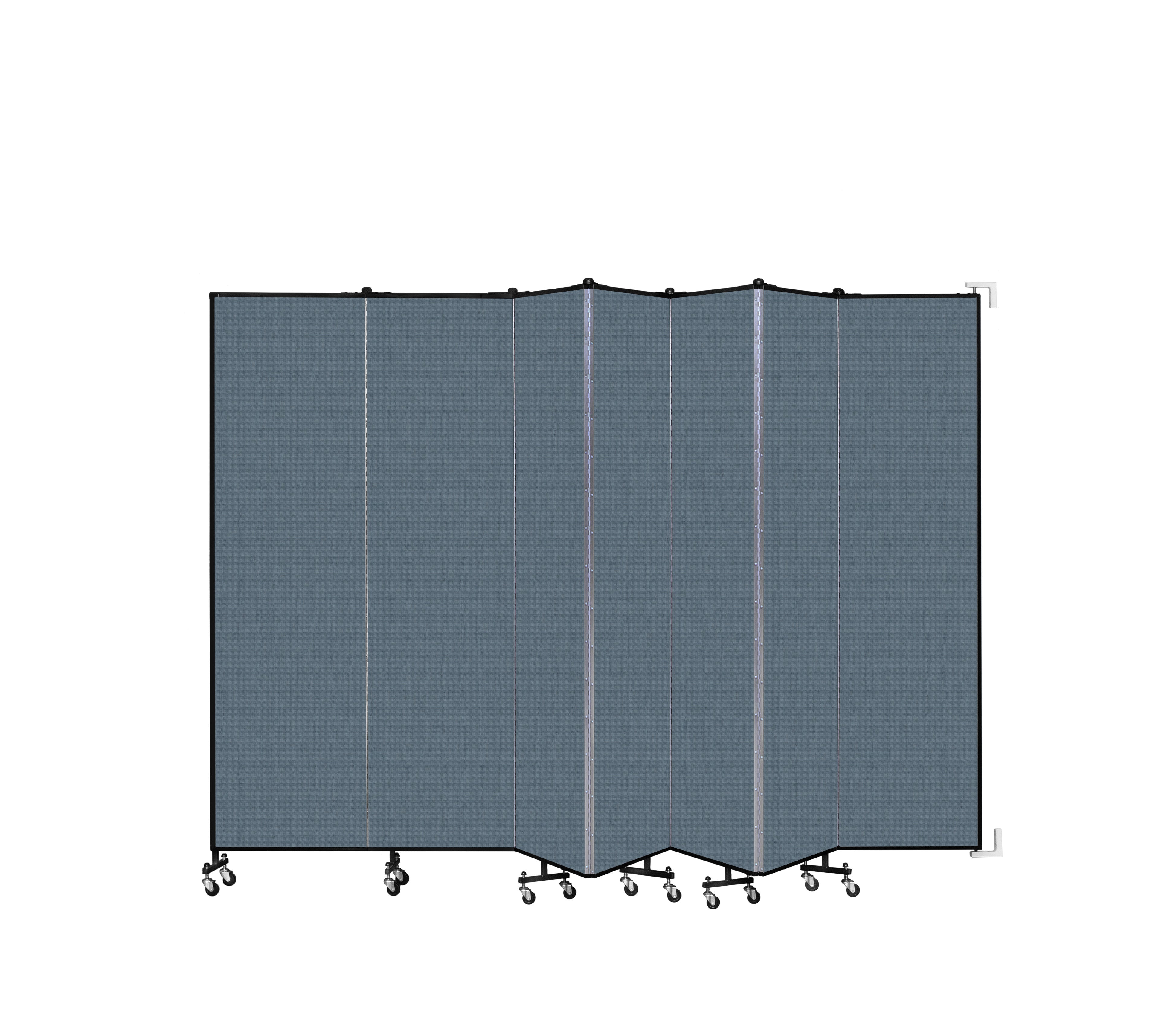 Wallmount Room Divider - 7' 4"H x 12' 10"L - 7 Panel, Lake, Fabric