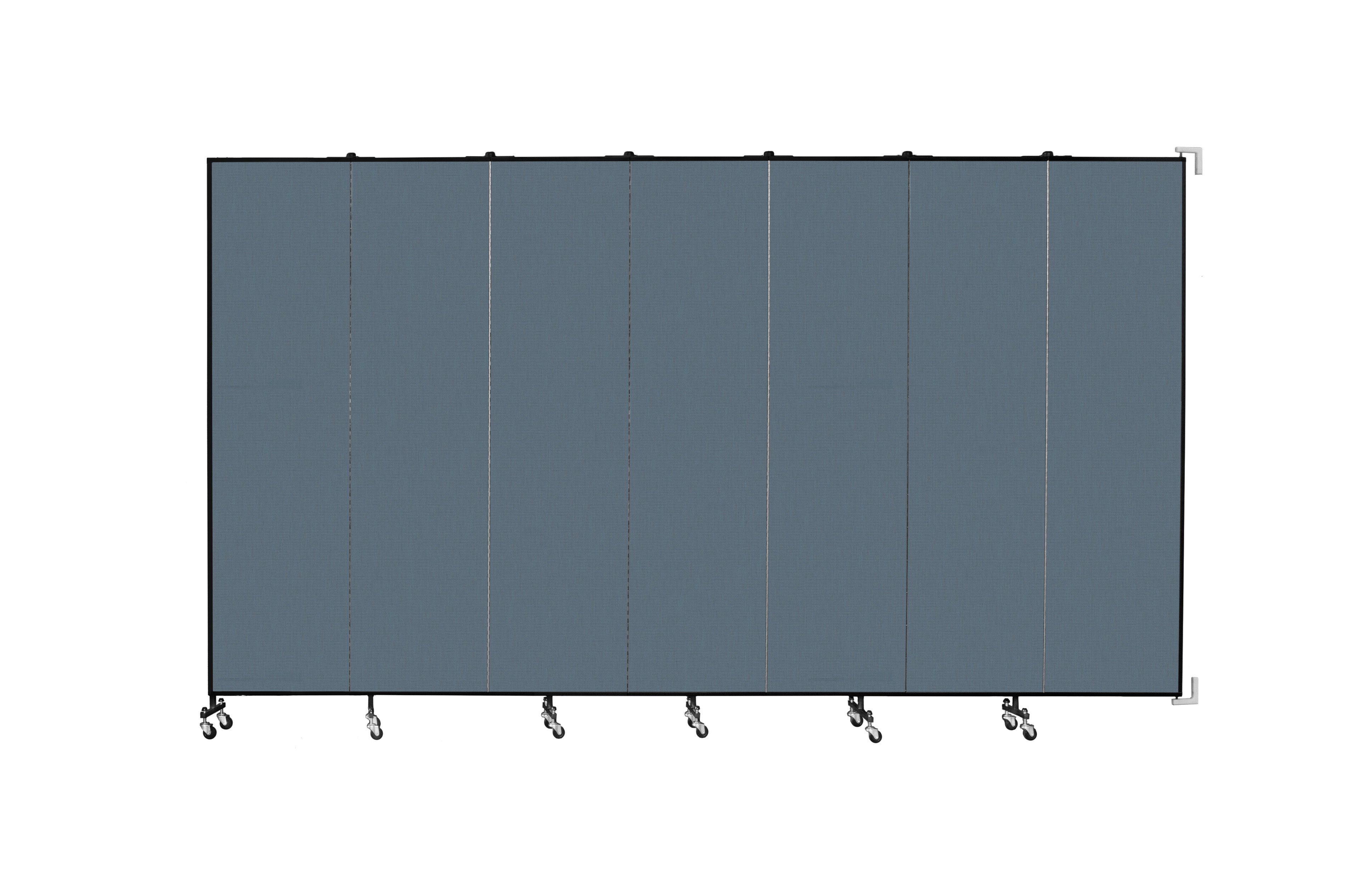 Wallmount Room Divider - 7' 4"H x 12' 10"L - 7 Panel, Lake, Fabric