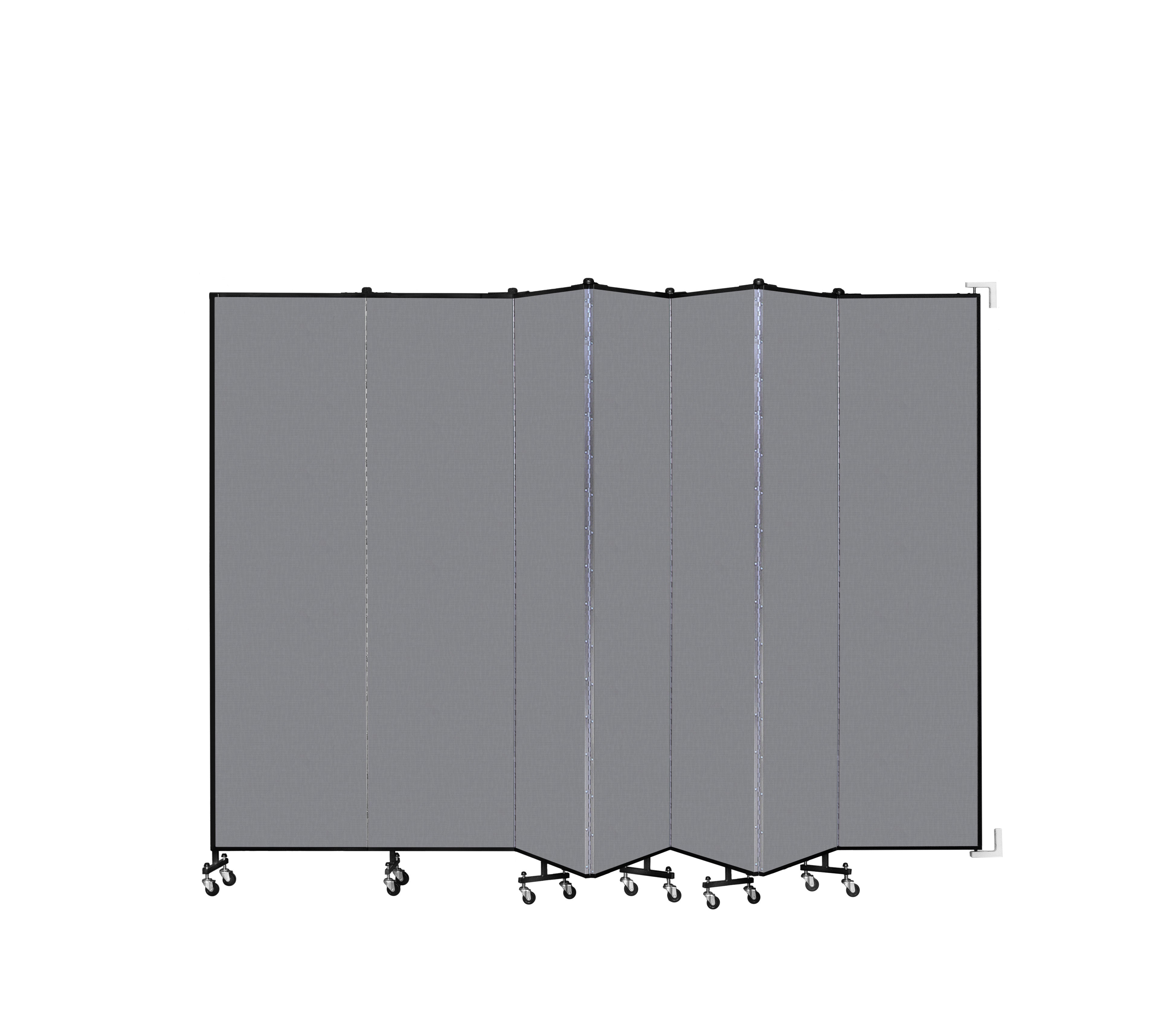 Wallmount Room Divider - 7' 4"H x 12' 10"L - 7 Panel, Stone, Fabric