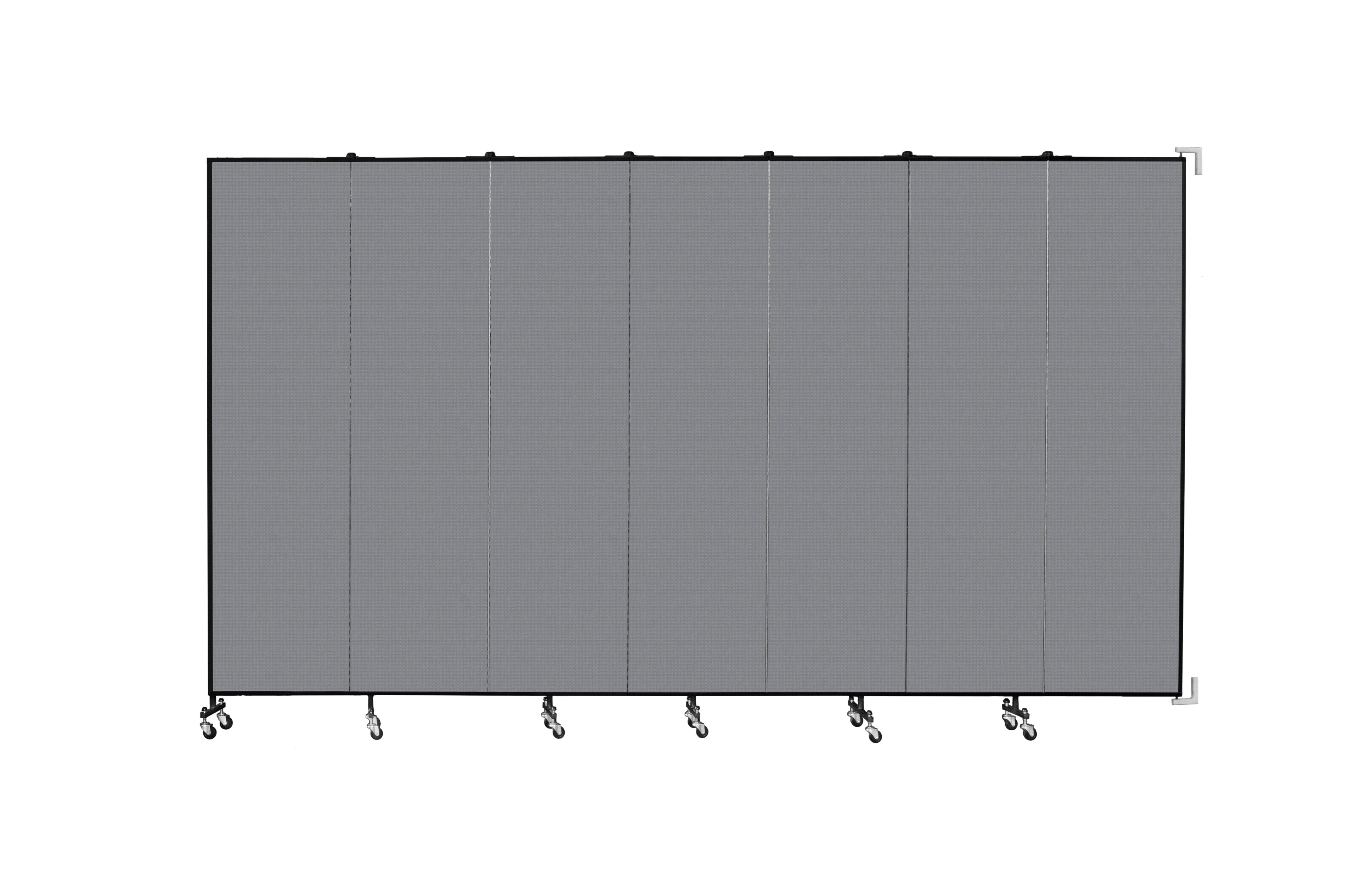 Wallmount Room Divider - 7' 4"H x 12' 10"L - 7 Panel, Stone, Fabric