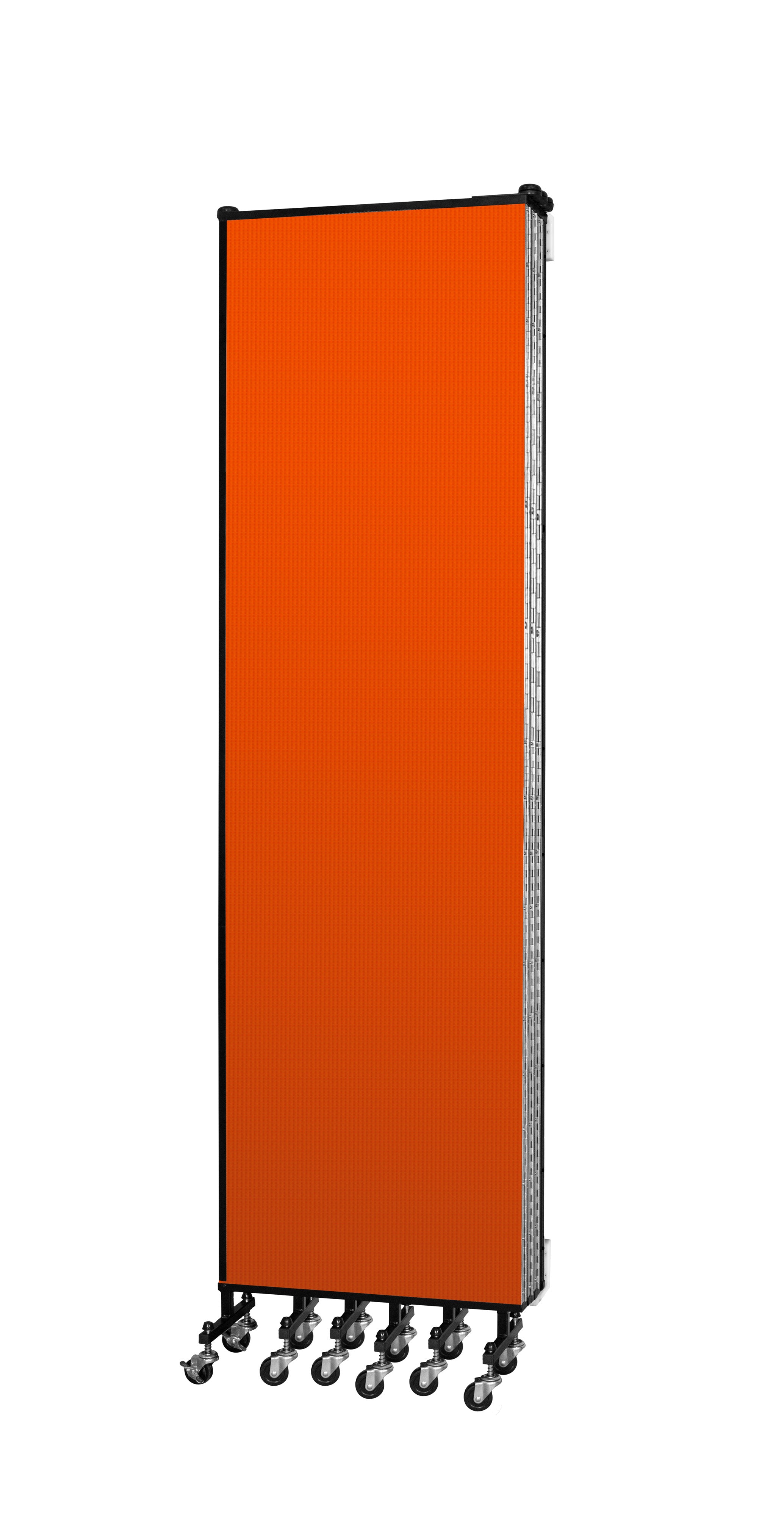 Wallmount Room Divider - 7' 4"H x 12' 10"L - 7 Panel, Orange, Fabric