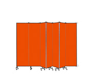 Wallmount Room Divider - 7' 4"H x 12' 10"L - 7 Panel, Orange, Fabric