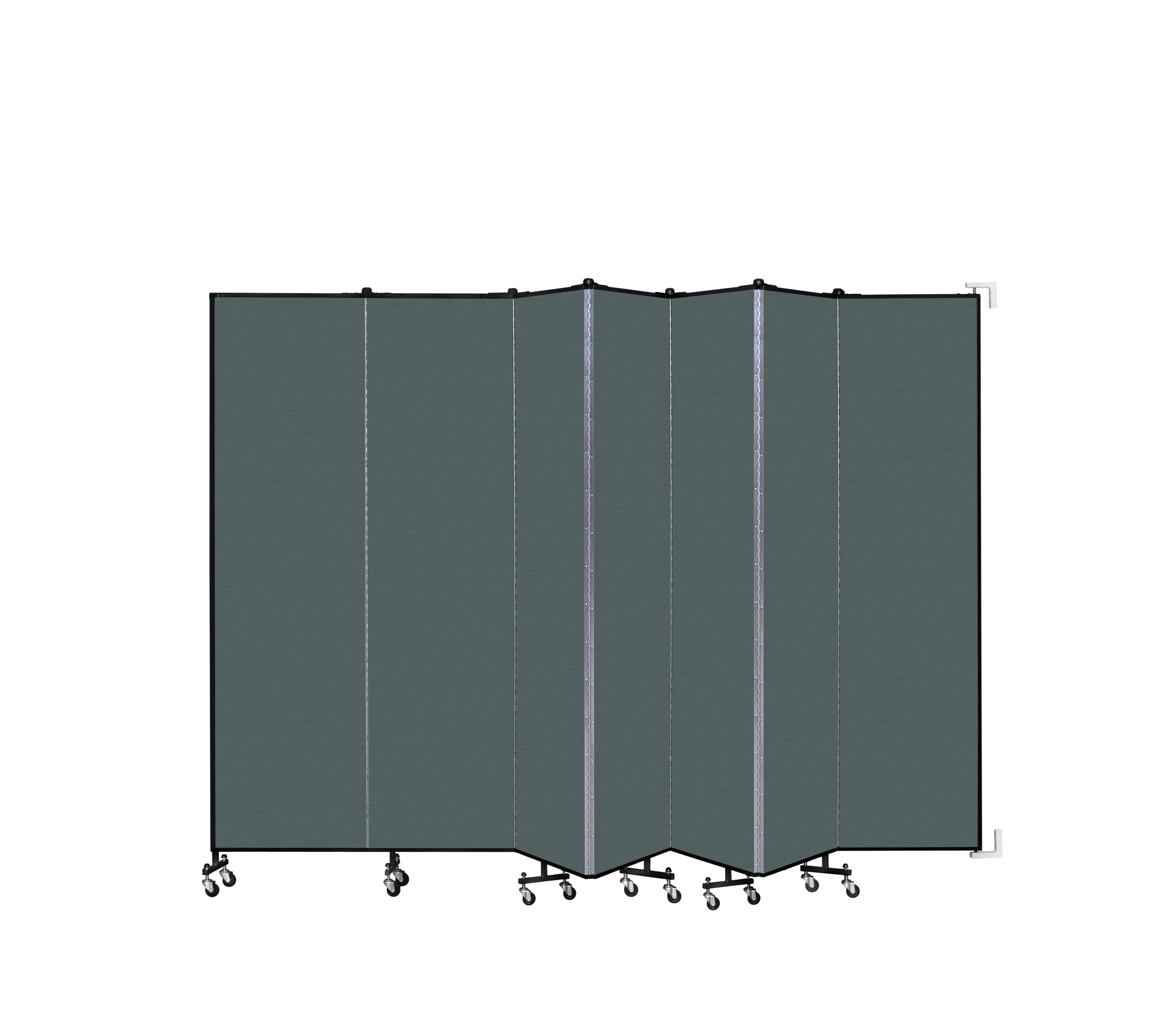Wallmount Room Divider - 7' 4"H x 12' 10"L - 7 Panel, Mallard, Fabric