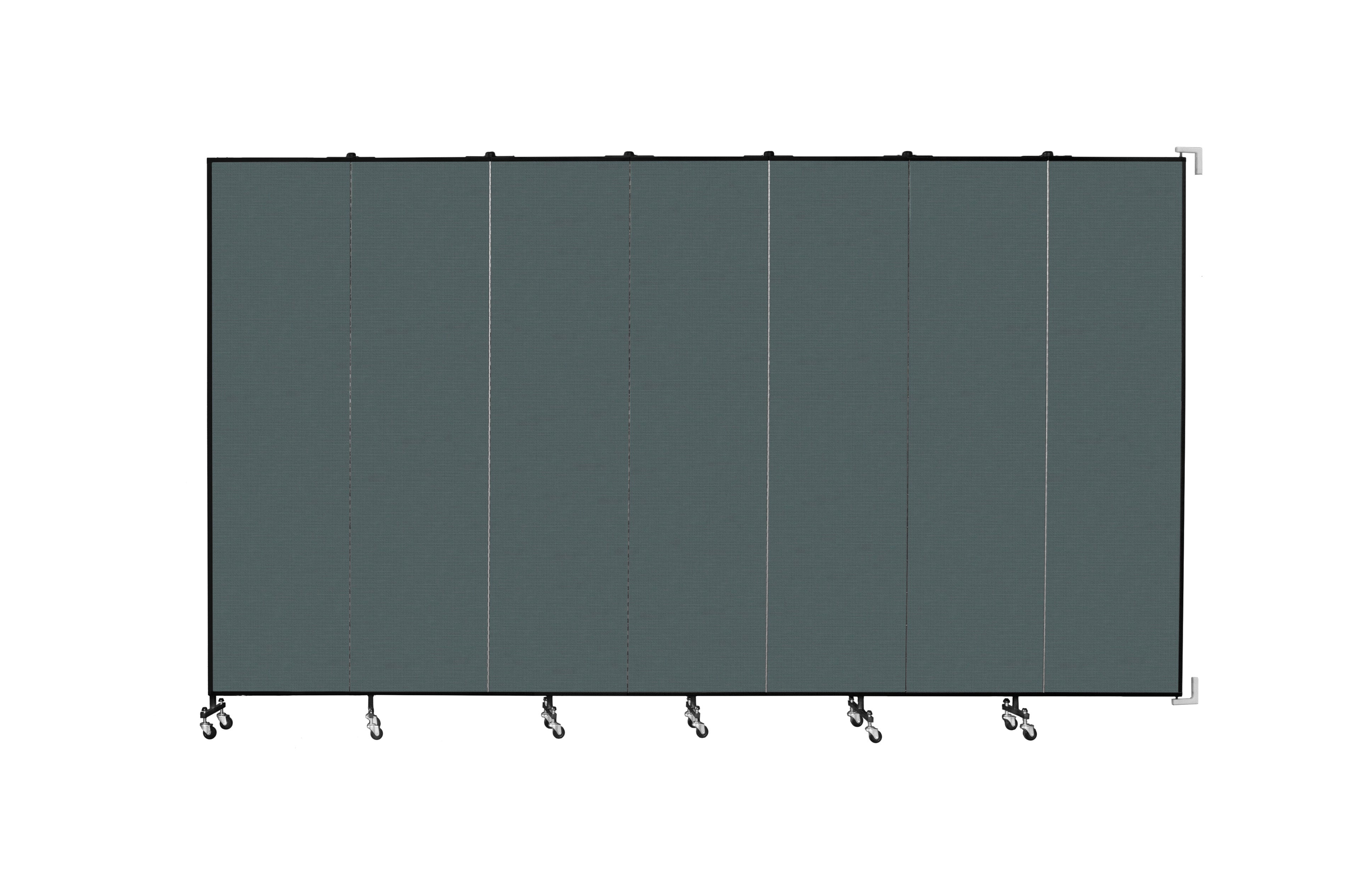 Wallmount Room Divider - 7' 4"H x 12' 10"L - 7 Panel, Mallard, Fabric