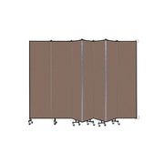 Wallmount Room Divider - 7' 4"H x 12' 10"L - 7 Panel, Walnut, Fabric
