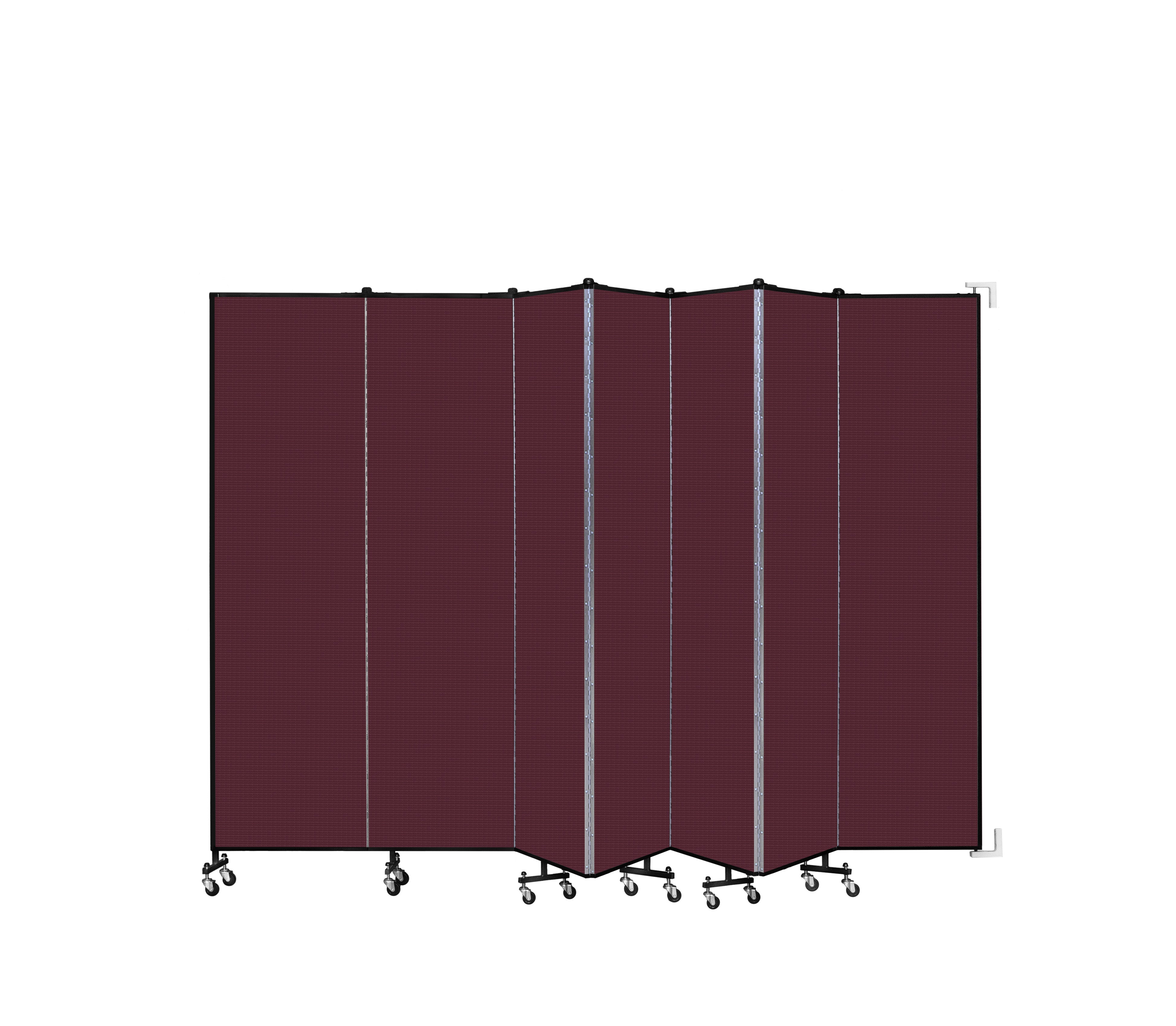 Wallmount Room Divider - 7' 4"H x 12' 10"L - 7 Panel, Purple, Fabric