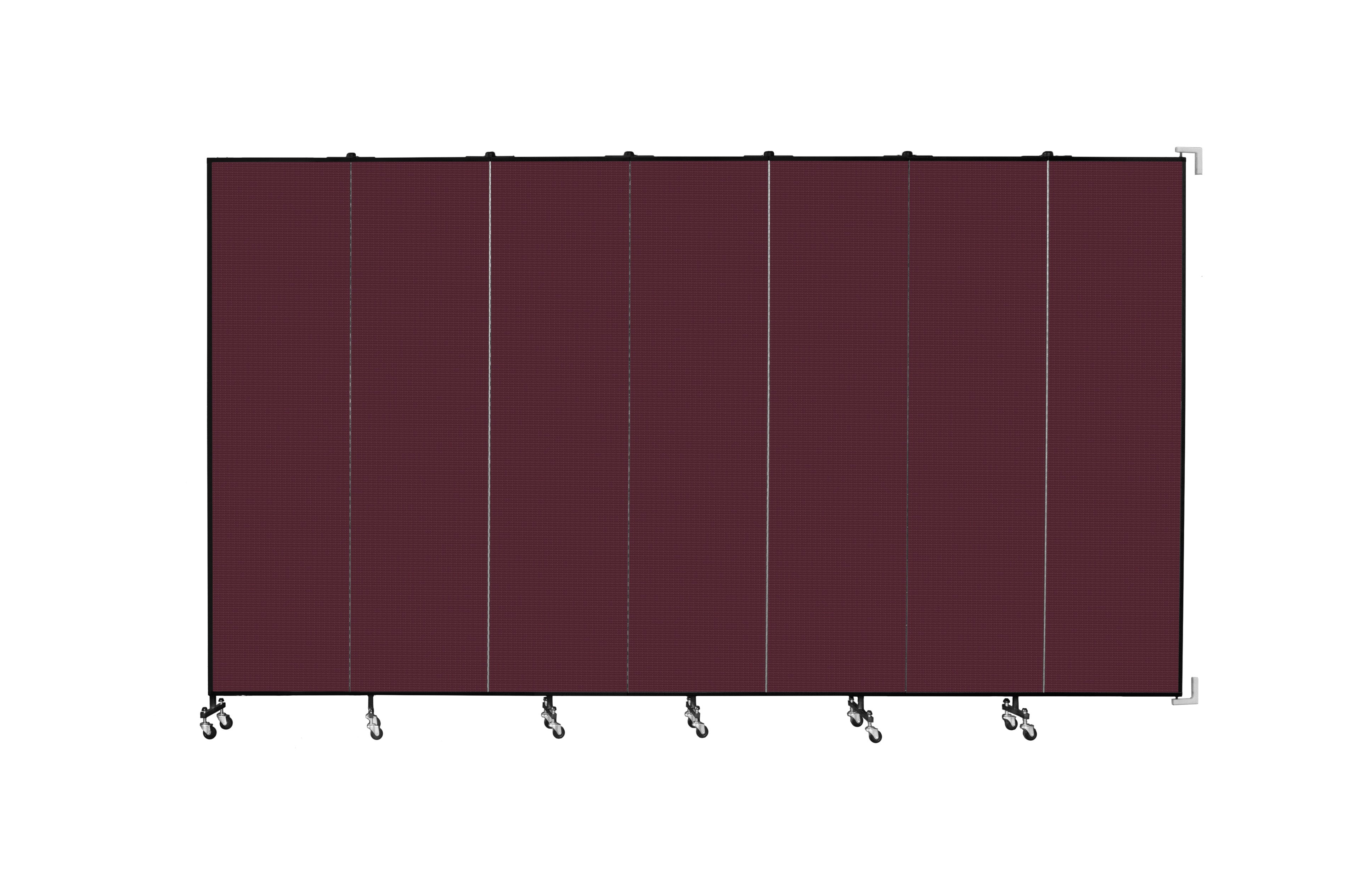 Wallmount Room Divider - 7' 4"H x 12' 10"L - 7 Panel, Purple, Fabric