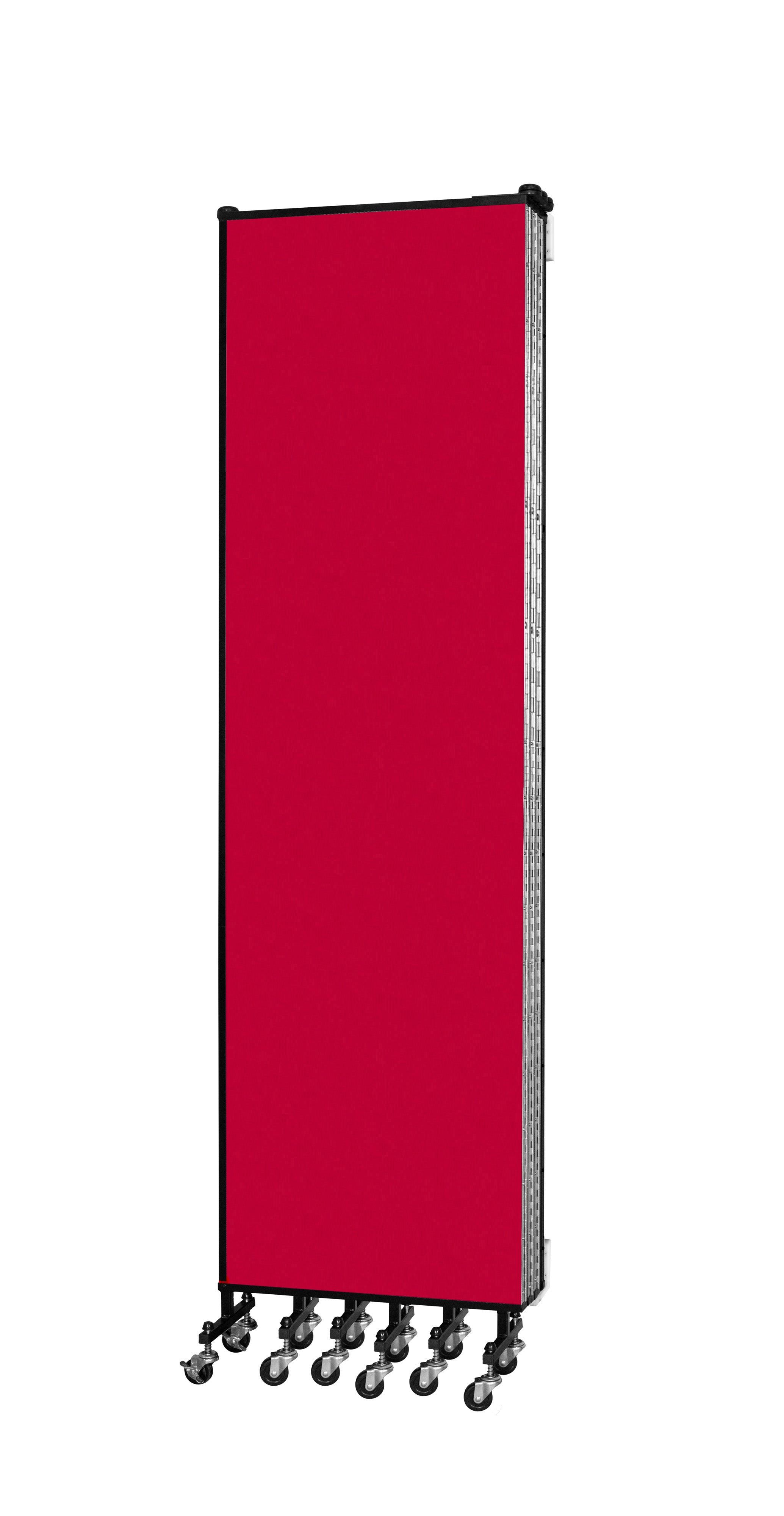 Wallmount Room Divider - 7' 4"H x 12' 10"L - 7 Panel, Primary Red, Fabric