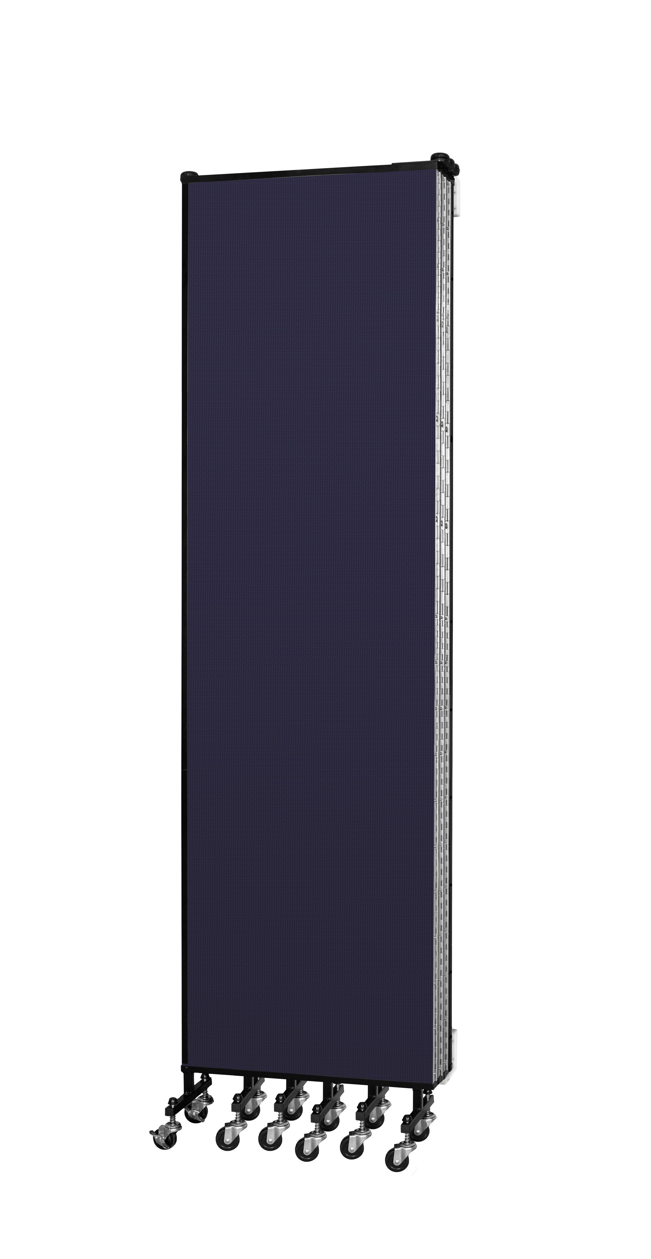 Wallmount Room Divider - 7' 4"H x 12' 10"L - 7 Panel, Navy, Fabric