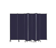 Wallmount Room Divider - 7' 4"H x 12' 10"L - 7 Panel, Navy, Fabric