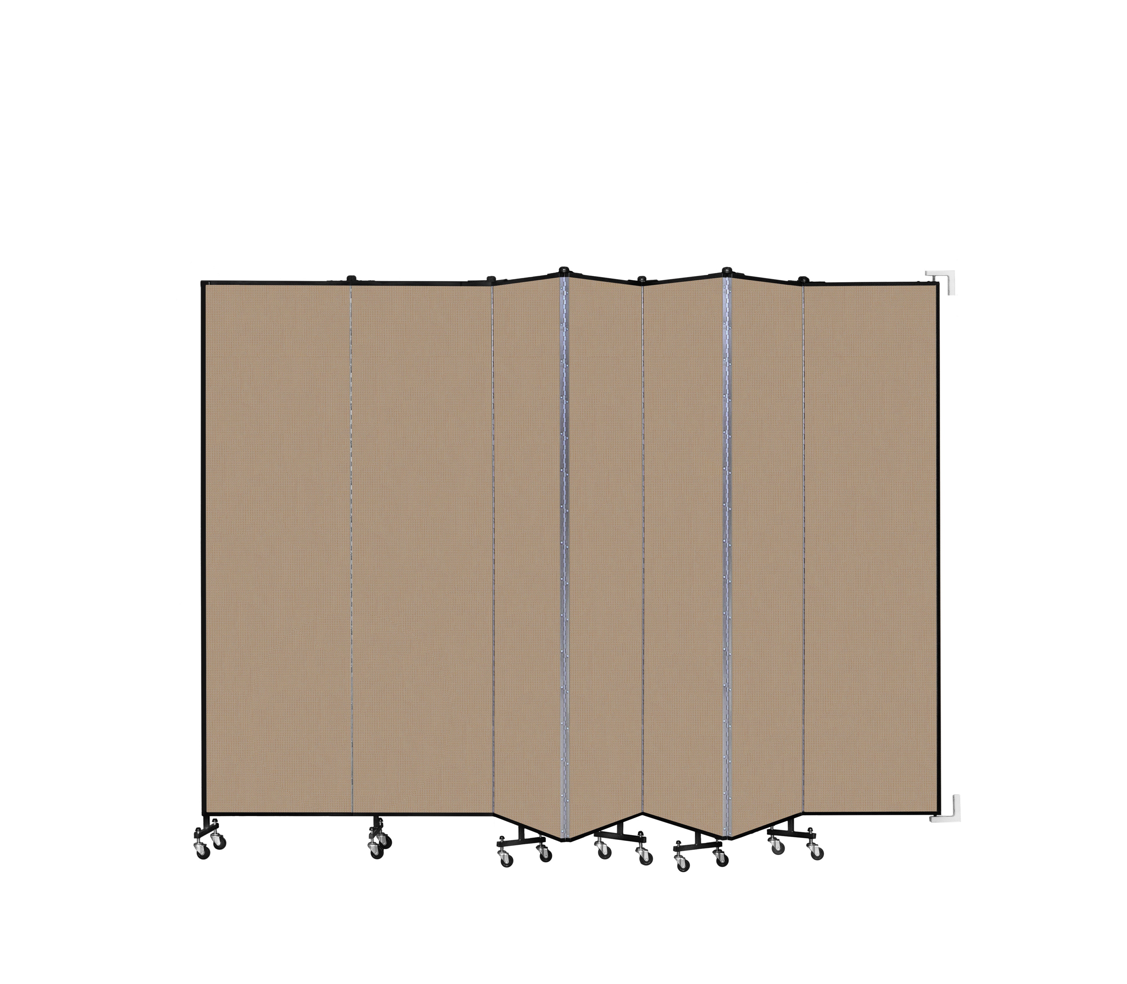Wallmount Room Divider - 7' 4"H x 12' 10"L - 7 Panel, Desert, Fabric