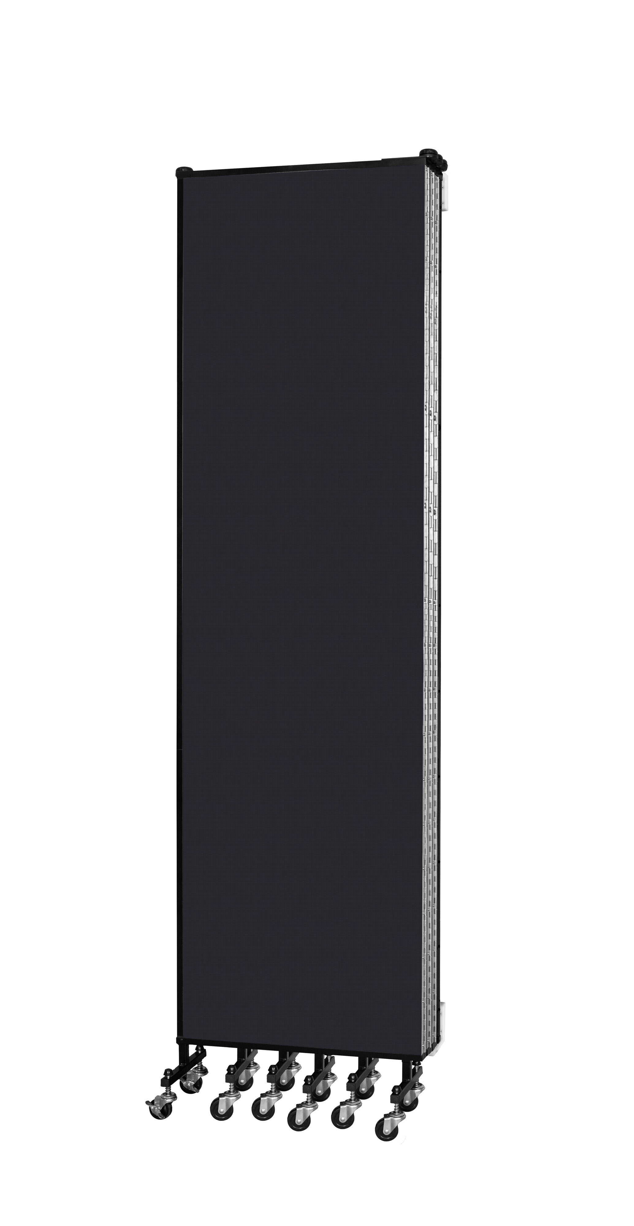 Wallmount Room Divider - 7' 4"H x 12' 10"L - 7 Panel, Black, Fabric