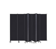 Wallmount Room Divider - 7' 4"H x 12' 10"L - 7 Panel, Black, Fabric