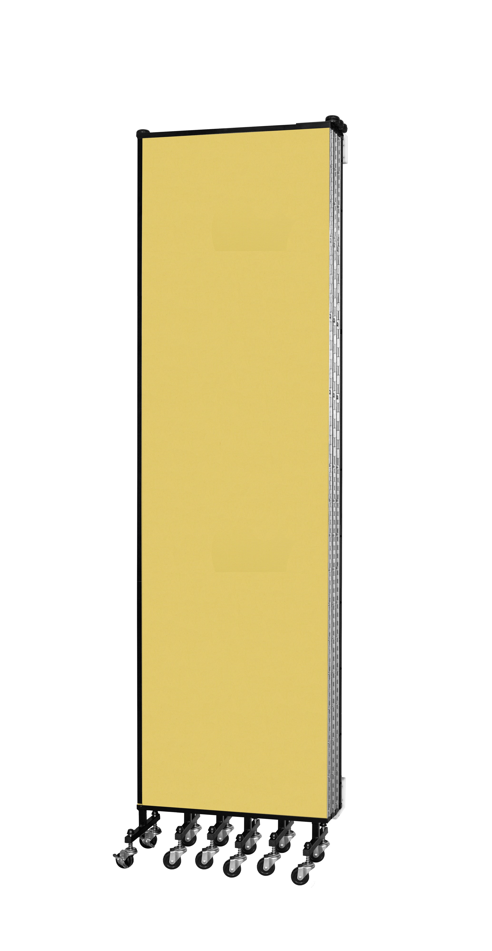 Wallmount Room Divider - 7' 4"H x 12' 10"L - 7 Panel, Primary Yellow, Fabric