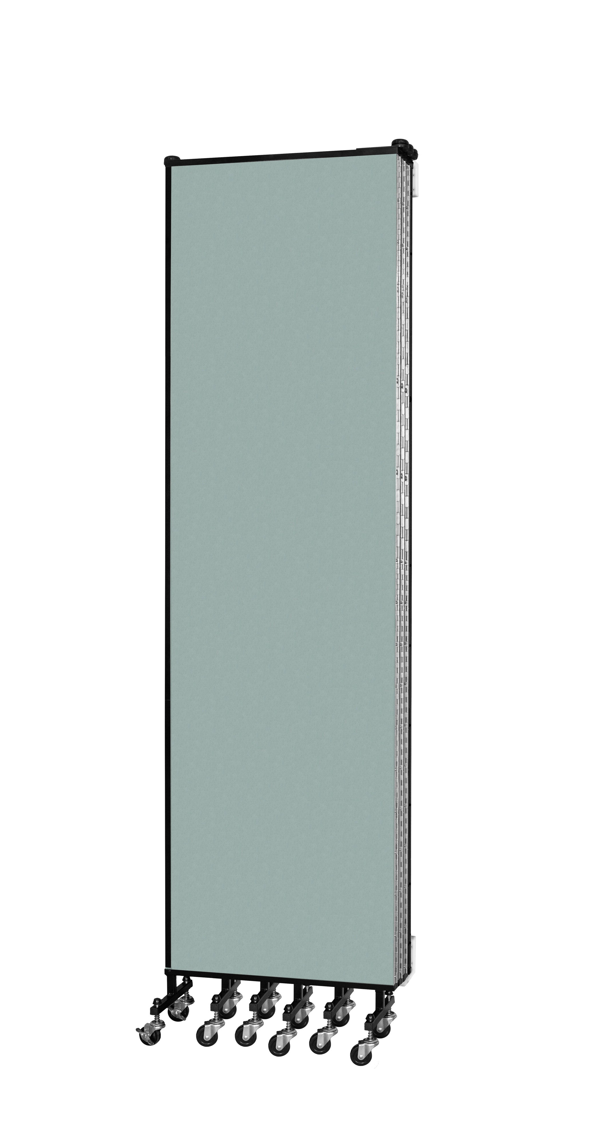 Wallmount Room Divider - 7' 4"H x 12' 10"L - 7 Panel, Sea Green, Fabric