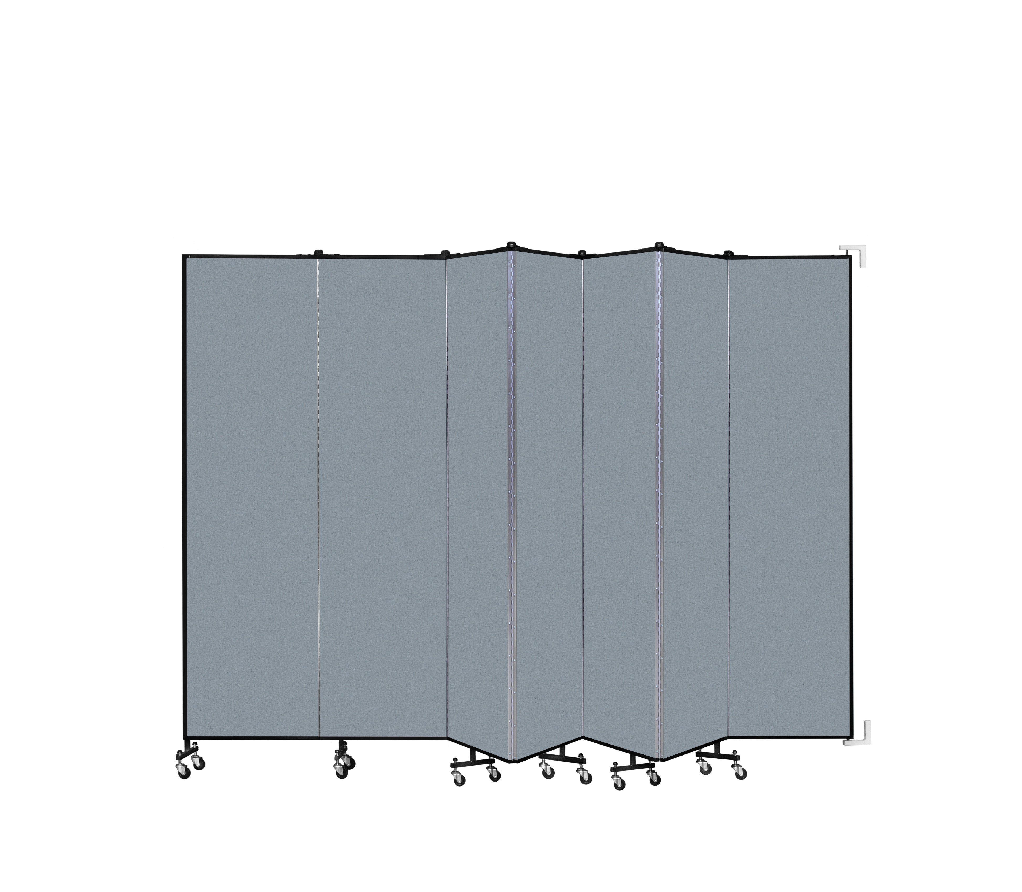 Wallmount Room Divider - 7' 4"H x 12' 10"L - 7 Panel, Blue Tide, Vinyl