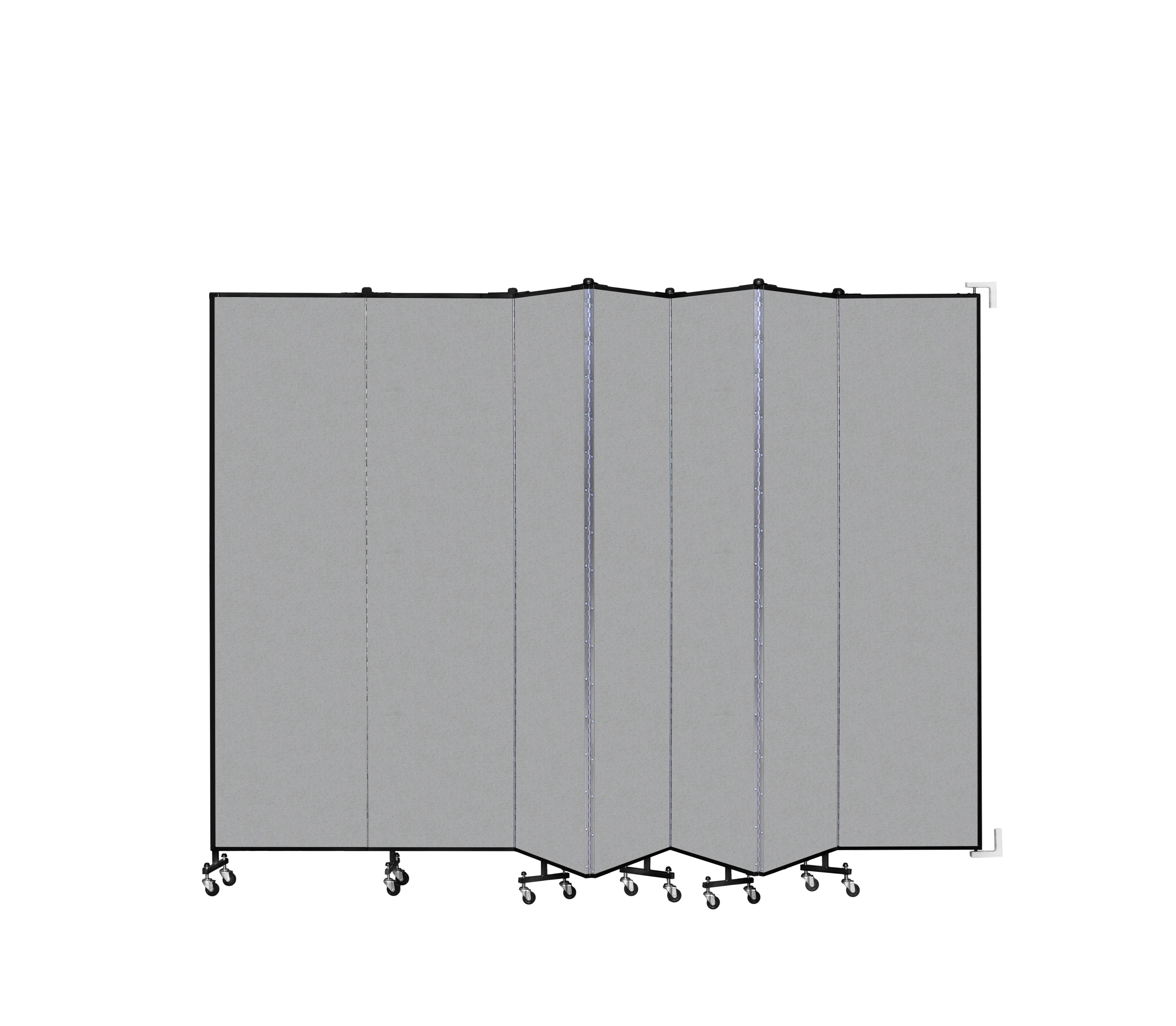Wallmount Room Divider - 7' 4"H x 12' 10"L - 7 Panel, Granite, Vinyl