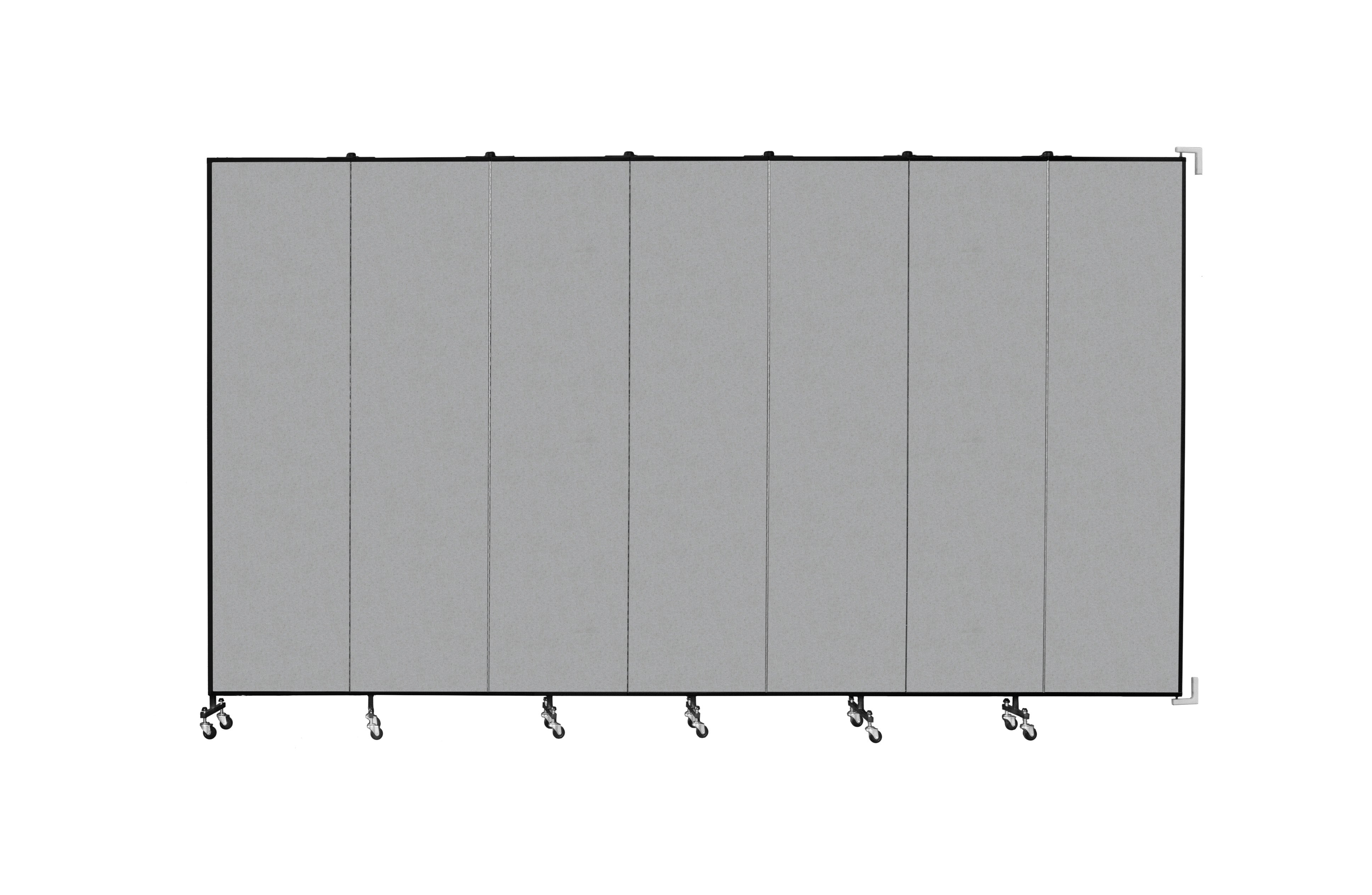 Wallmount Room Divider - 7' 4"H x 12' 10"L - 7 Panel, Granite, Vinyl