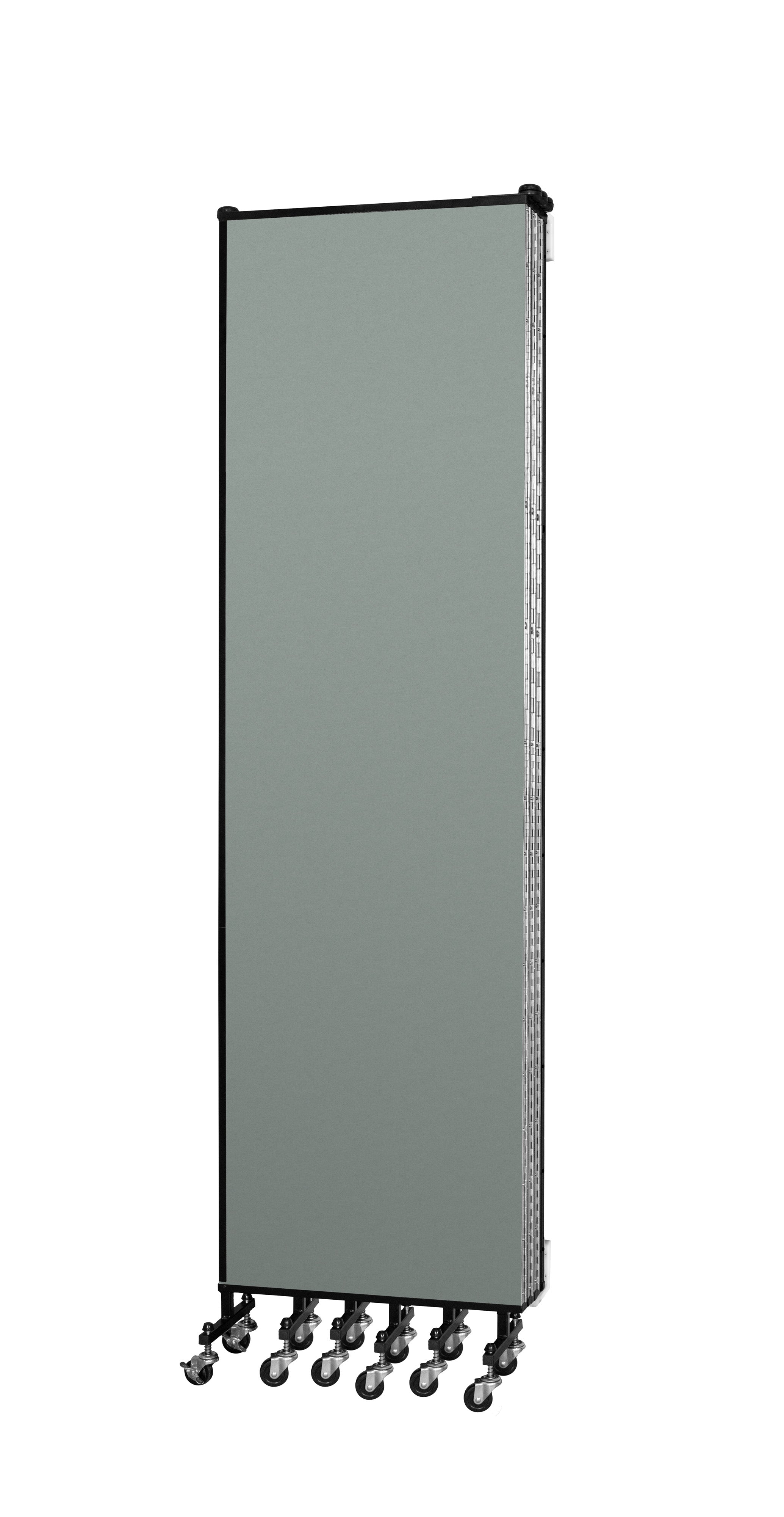 Wallmount Room Divider - 7' 4"H x 12' 10"L - 7 Panel, Mint, Vinyl