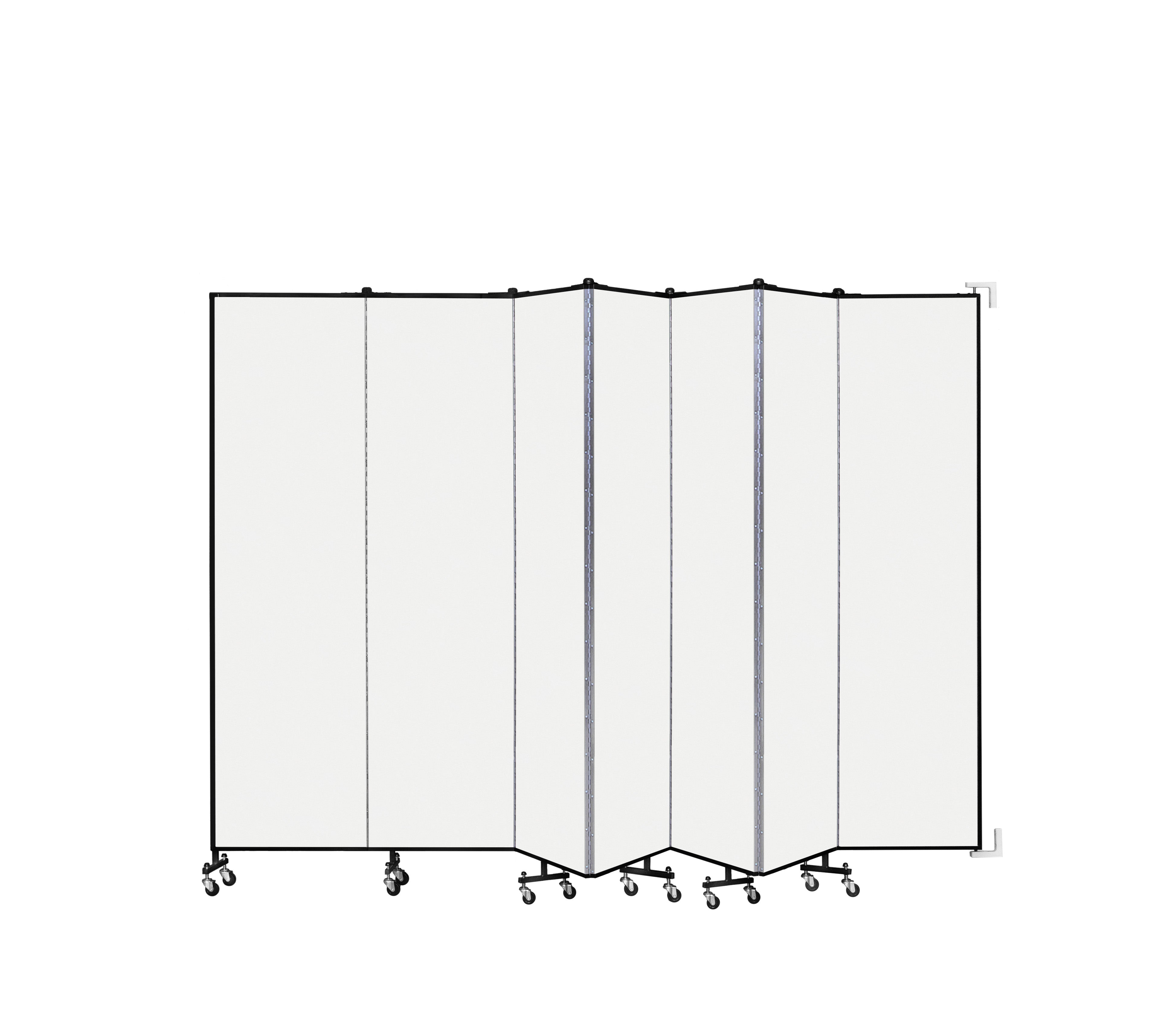 Wallmount Room Divider - 7' 4"H x 12' 10"L - 7 Panel, Ice, Vinyl