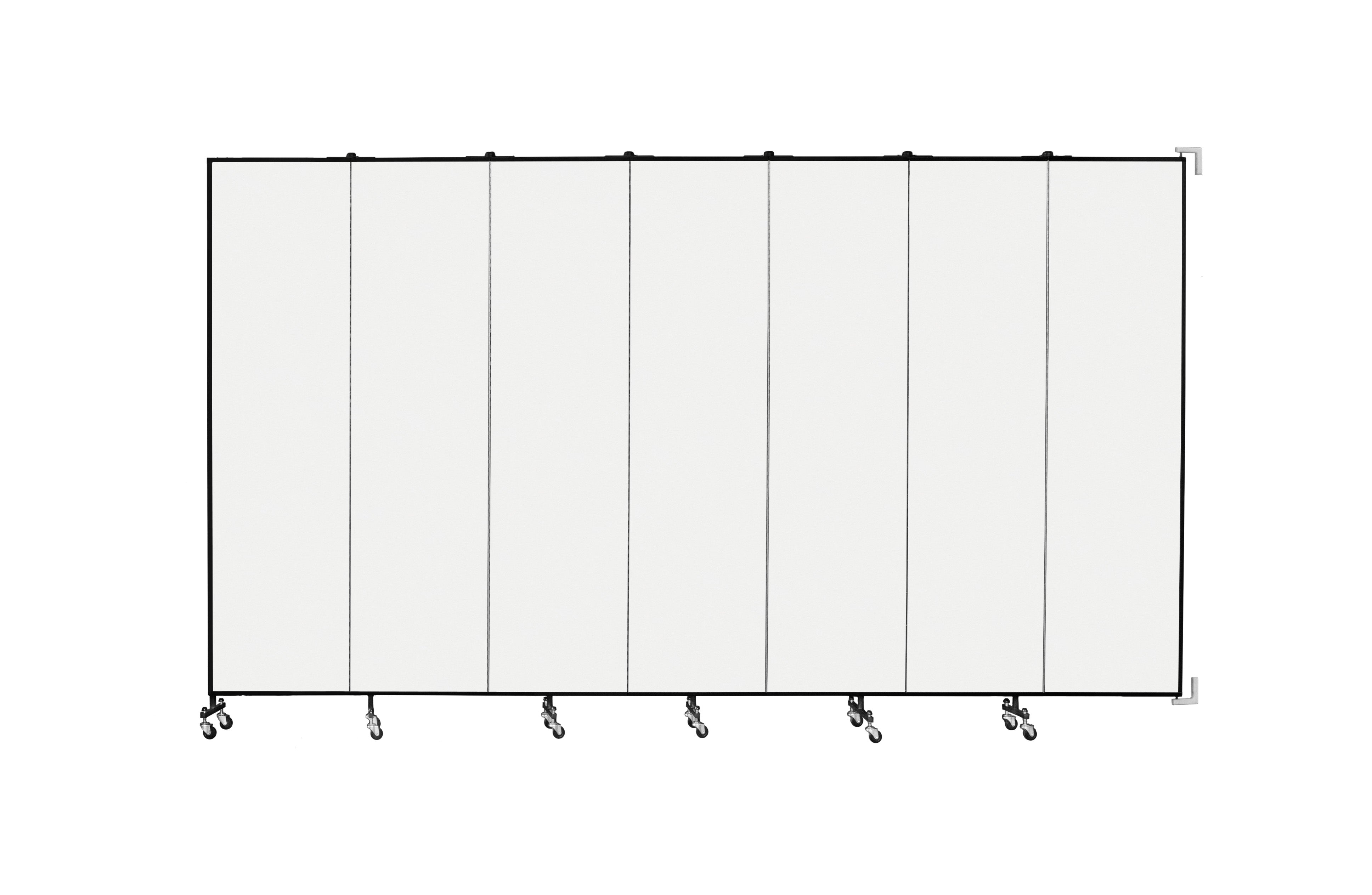 Wallmount Room Divider - 7' 4"H x 12' 10"L - 7 Panel, Ice, Vinyl