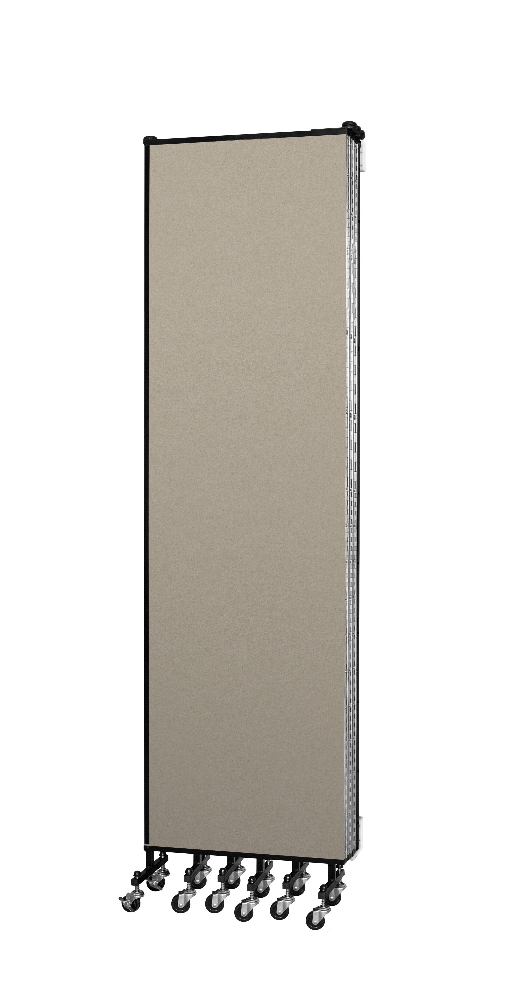 Wallmount Room Divider - 7' 4"H x 12' 10"L - 7 Panel, Hazelnut, Vinyl