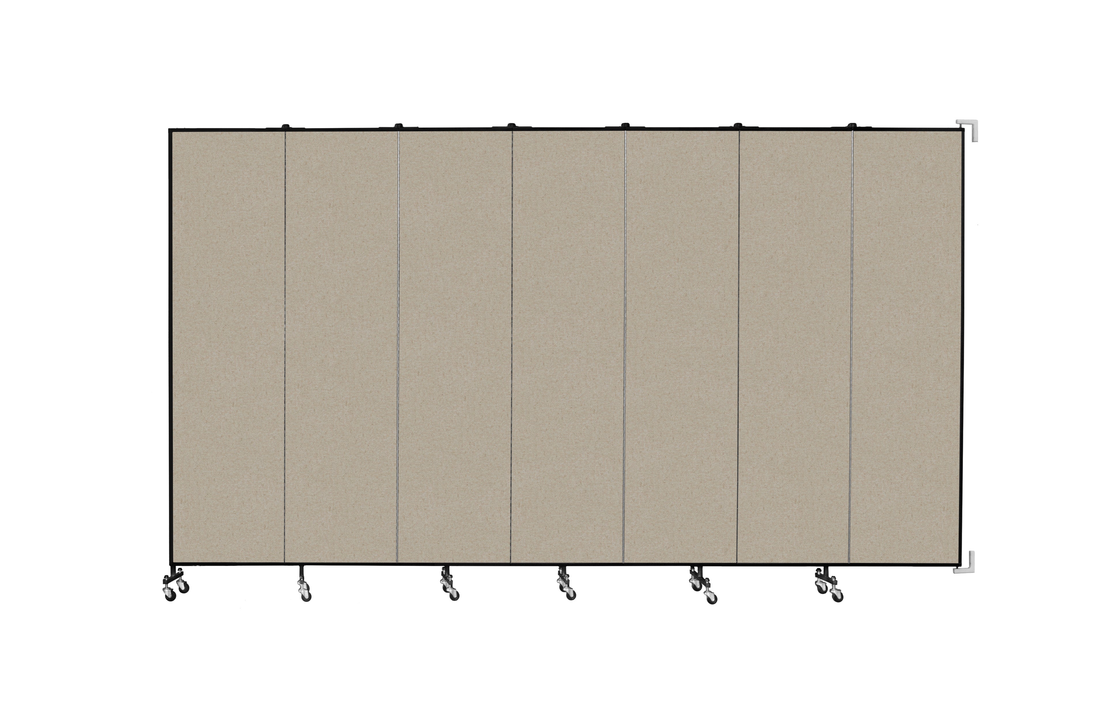 Wallmount Room Divider - 7' 4"H x 12' 10"L - 7 Panel, Hazelnut, Vinyl