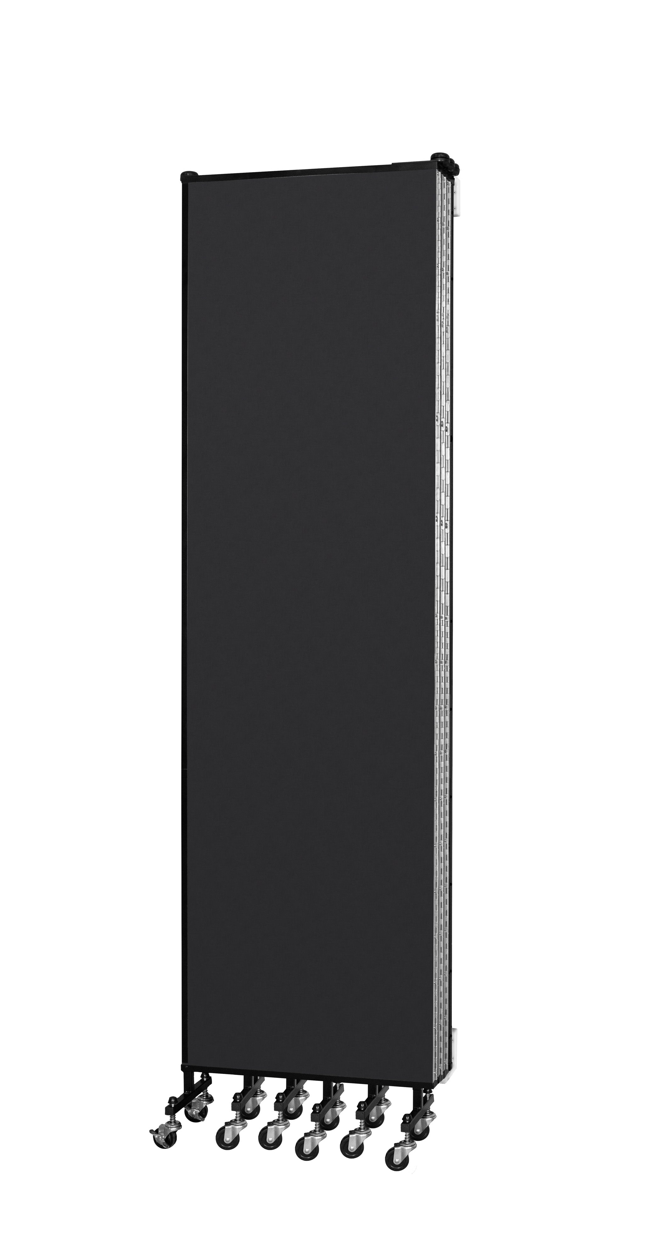 Wallmount Room Divider - 7' 4"H x 12' 10"L - 7 Panel, Coal, Vinyl