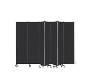 Wallmount Room Divider - 7' 4"H x 12' 10"L - 7 Panel, Coal, Vinyl