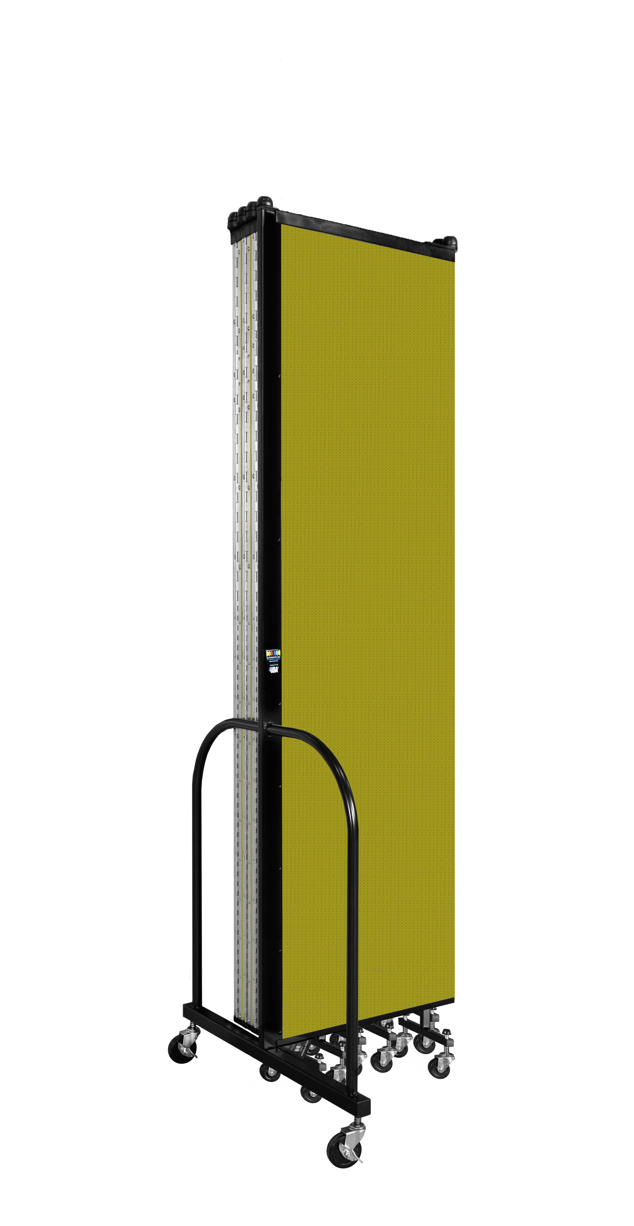 Wallmount Room Divider - 7' 4"H x 16' 6"L - 9 Panel, Apple Green, Fabric