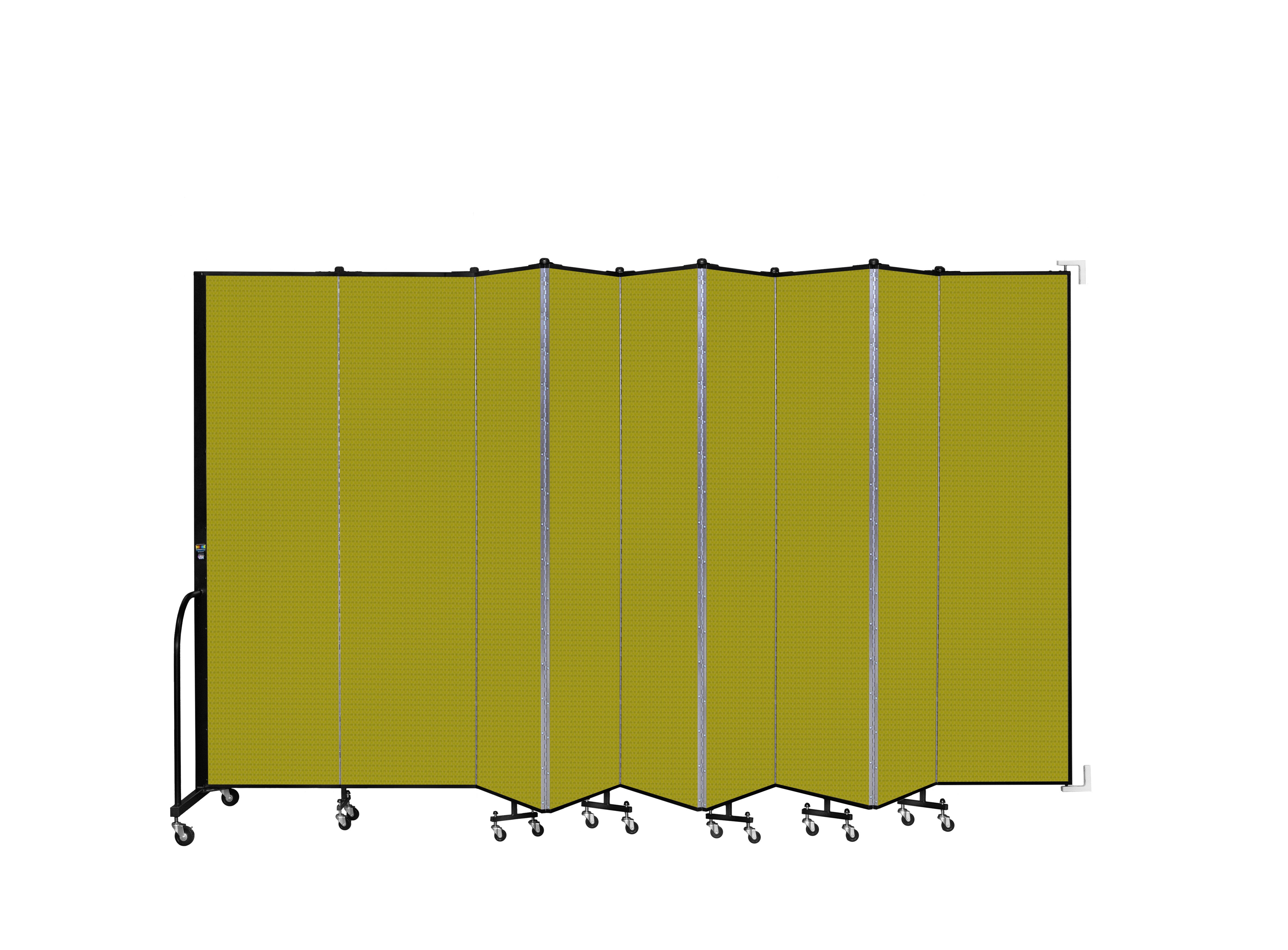 Wallmount Room Divider - 7' 4"H x 16' 6"L - 9 Panel, Apple Green, Fabric