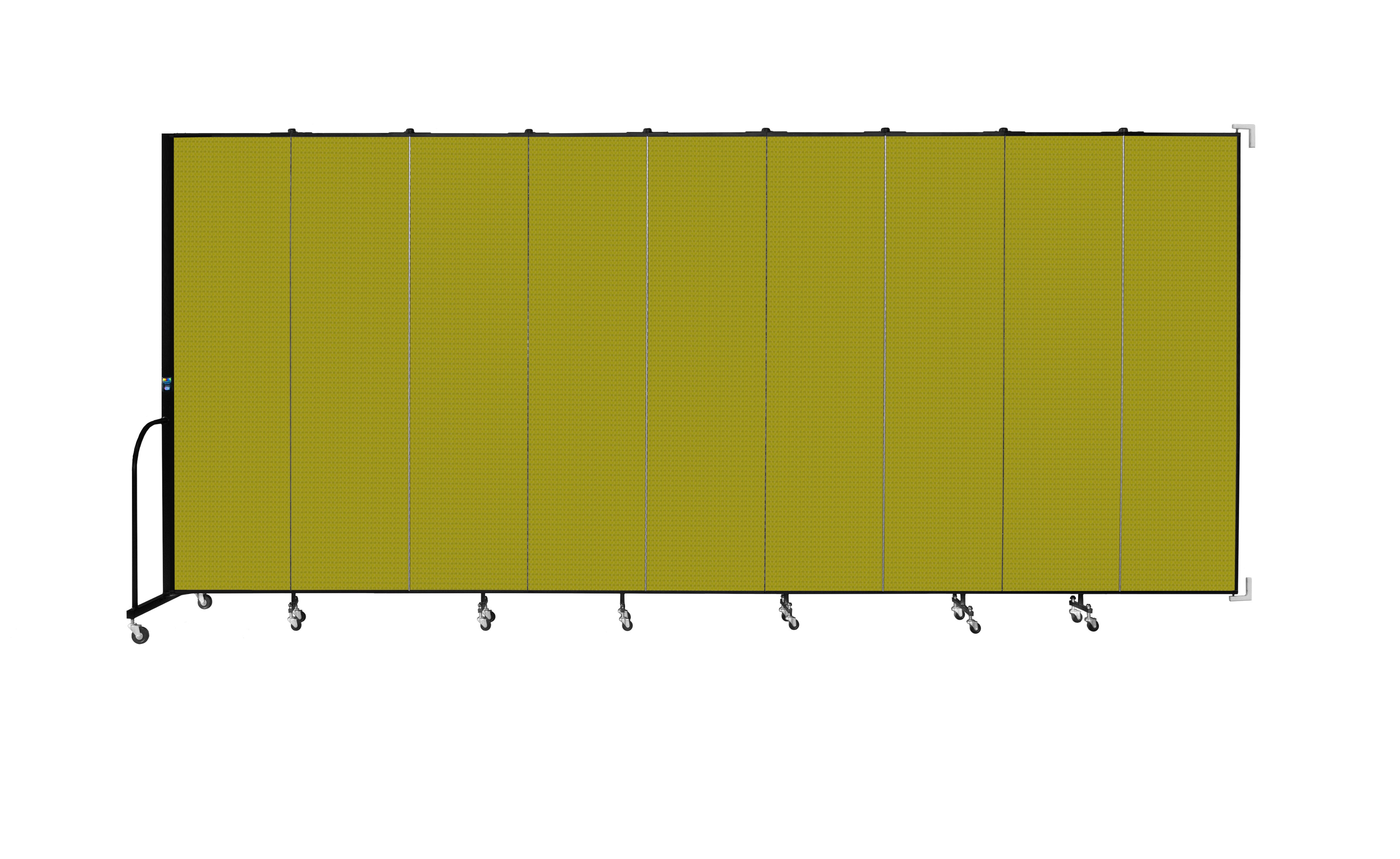 Wallmount Room Divider - 7' 4"H x 16' 6"L - 9 Panel, Apple Green, Fabric